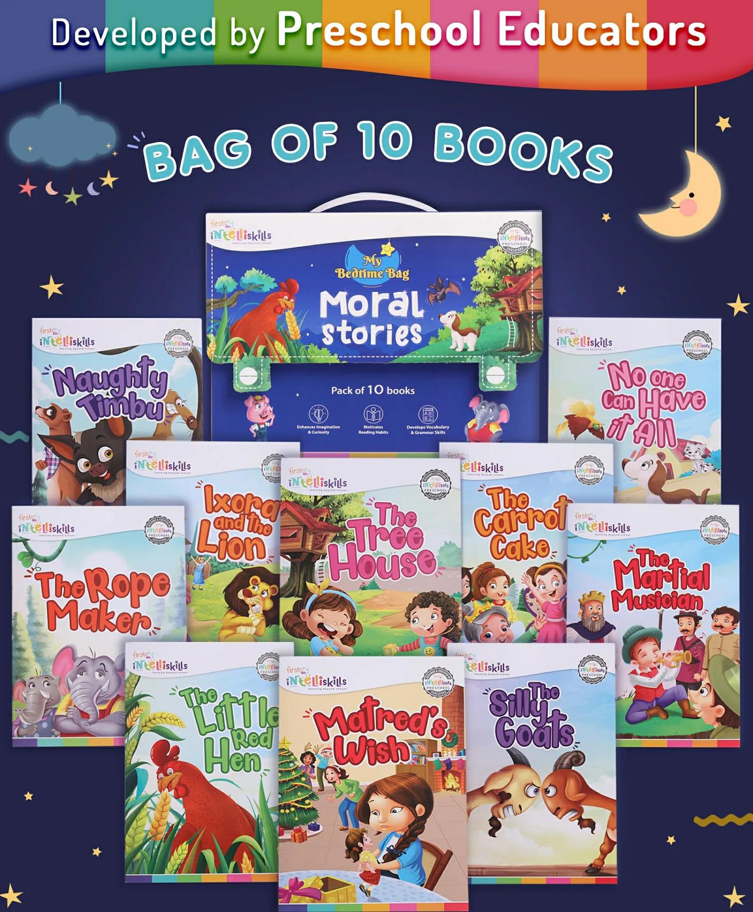 10 Bedtime Moral Story Book Set – English  |   Story Books Story Books