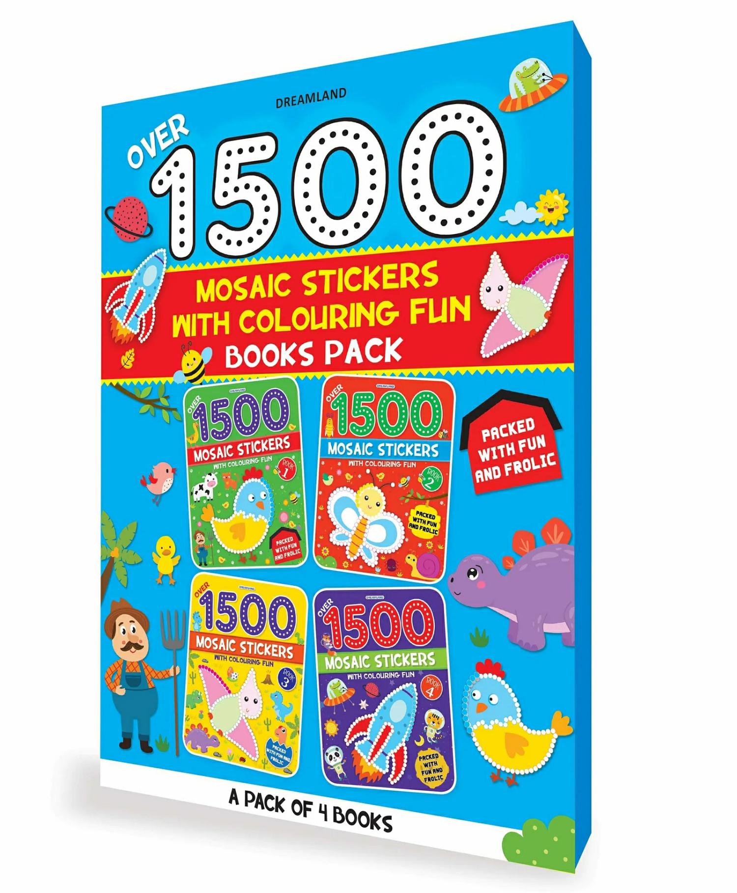 15 Mosaic Stickers Books Pack – A Set Of 4 Books  Sticker Book For Kids Age 4 – 8 Years – English  |   Sticker Books Sticker Books Sticker Books