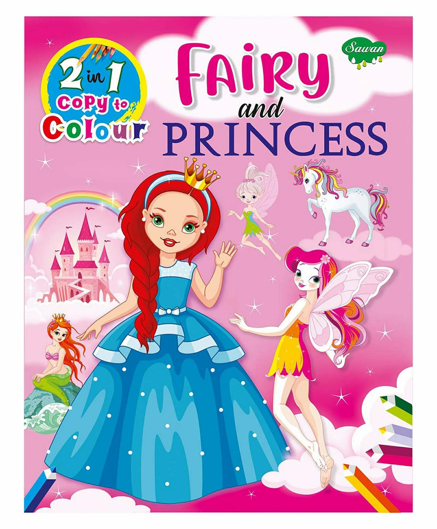 2 In 1 Copy To Colour Fairy And Princess – English  |   Crafts, Hobbies & Activity Books Crafts, Hobbies & Activity Books Crafts