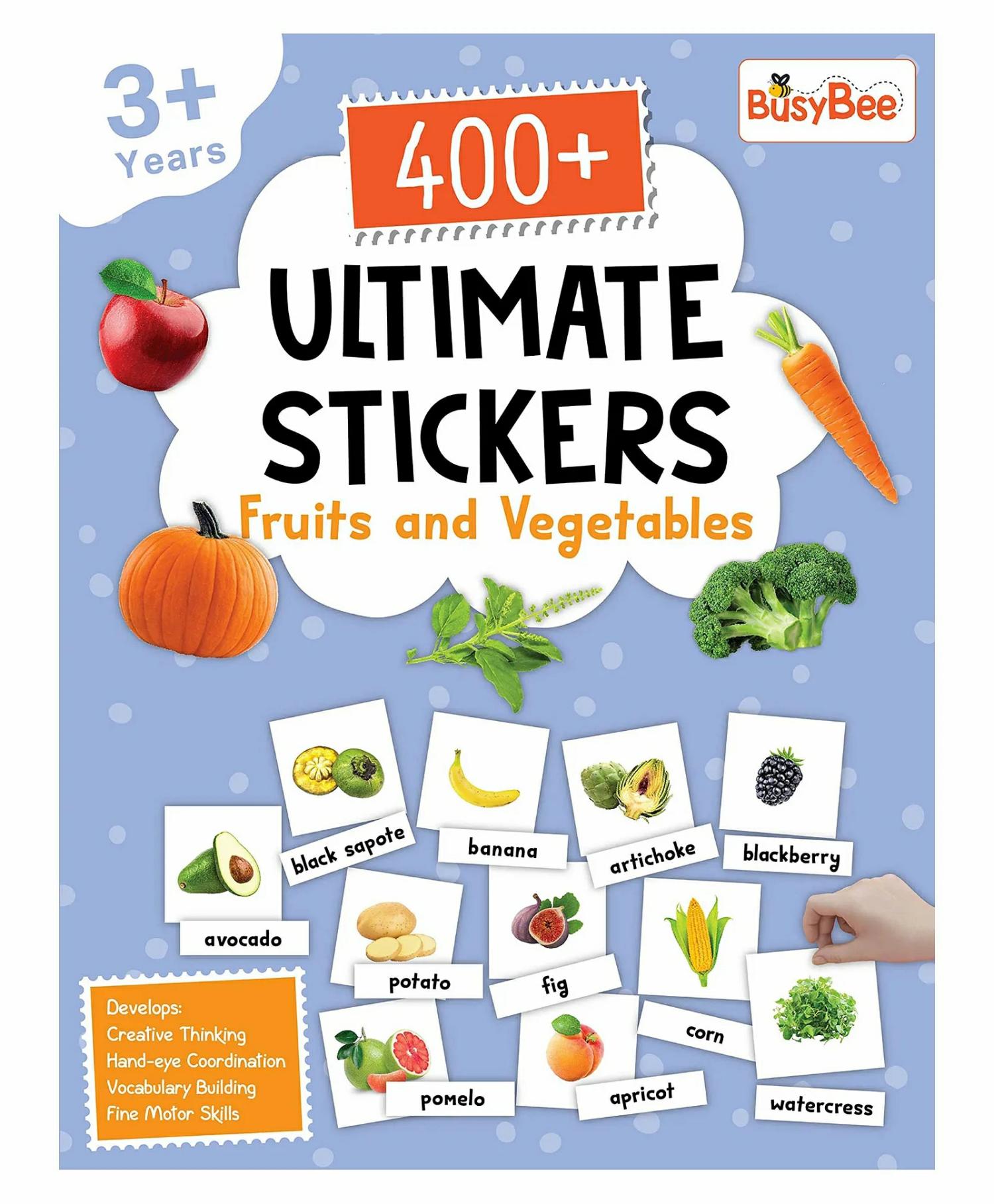 400+ Ultimate Stickers Book – Fruits And Vegetables For 3+ Years Kids  |   Crafts, Hobbies & Activity Books Crafts, Hobbies & Activity Books Crafts