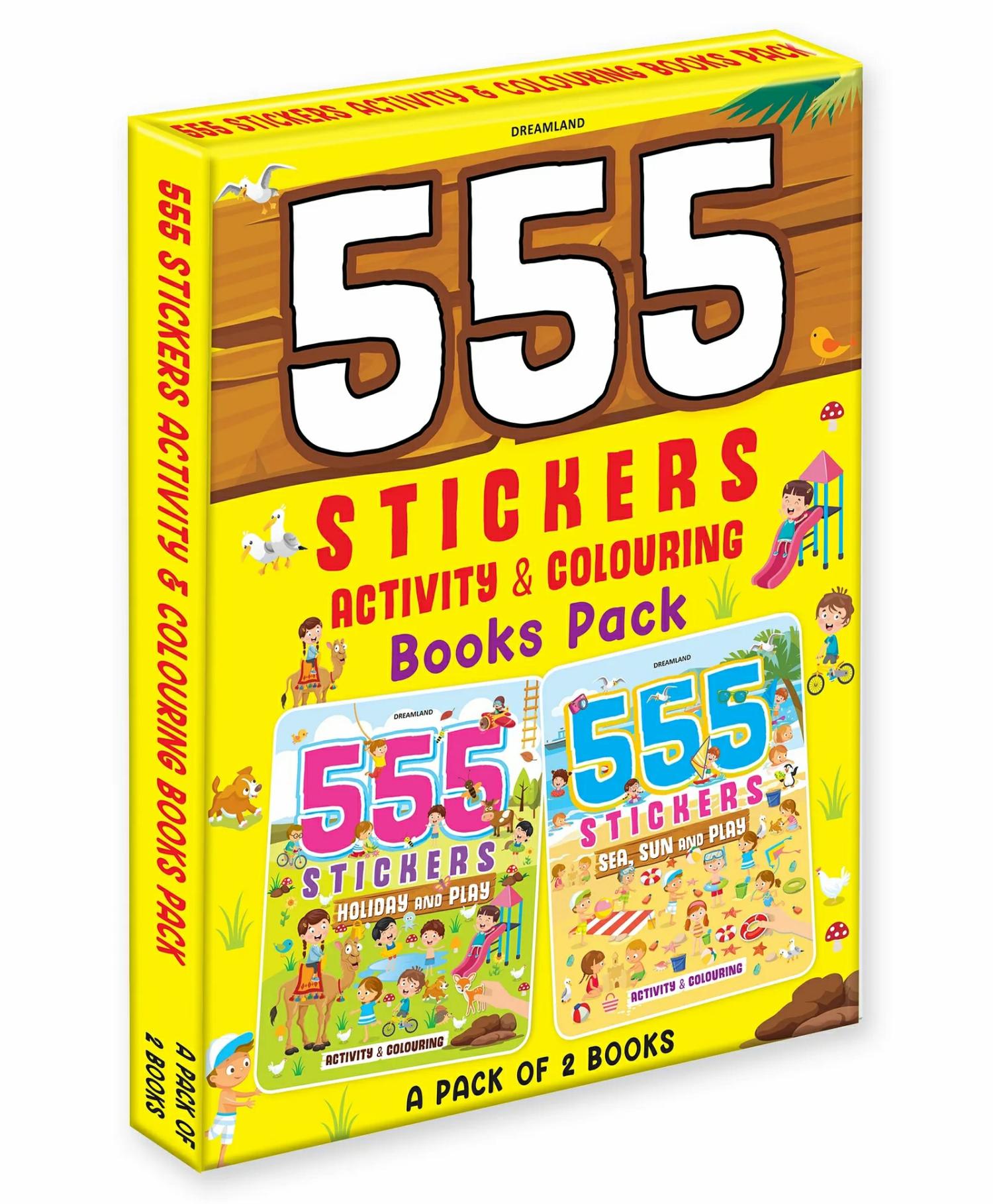 555 Stickers And Activity Books Pack Of 2 Books – English  |   Sticker Books Sticker Books Sticker Books