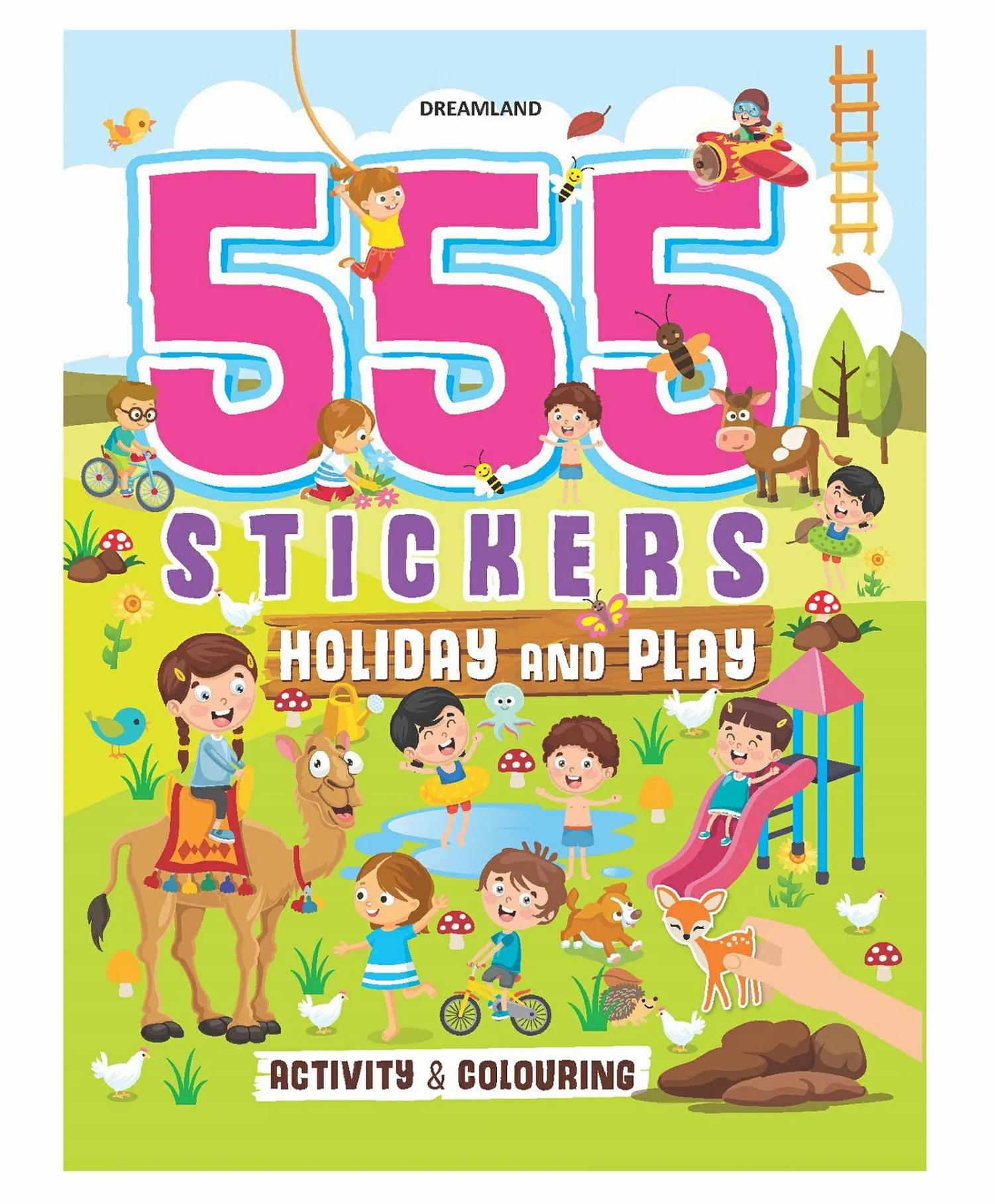 555 Stickers Holiday And Play Activity & Colouring Book – English  |   Sticker Books Sticker Books Sticker Books