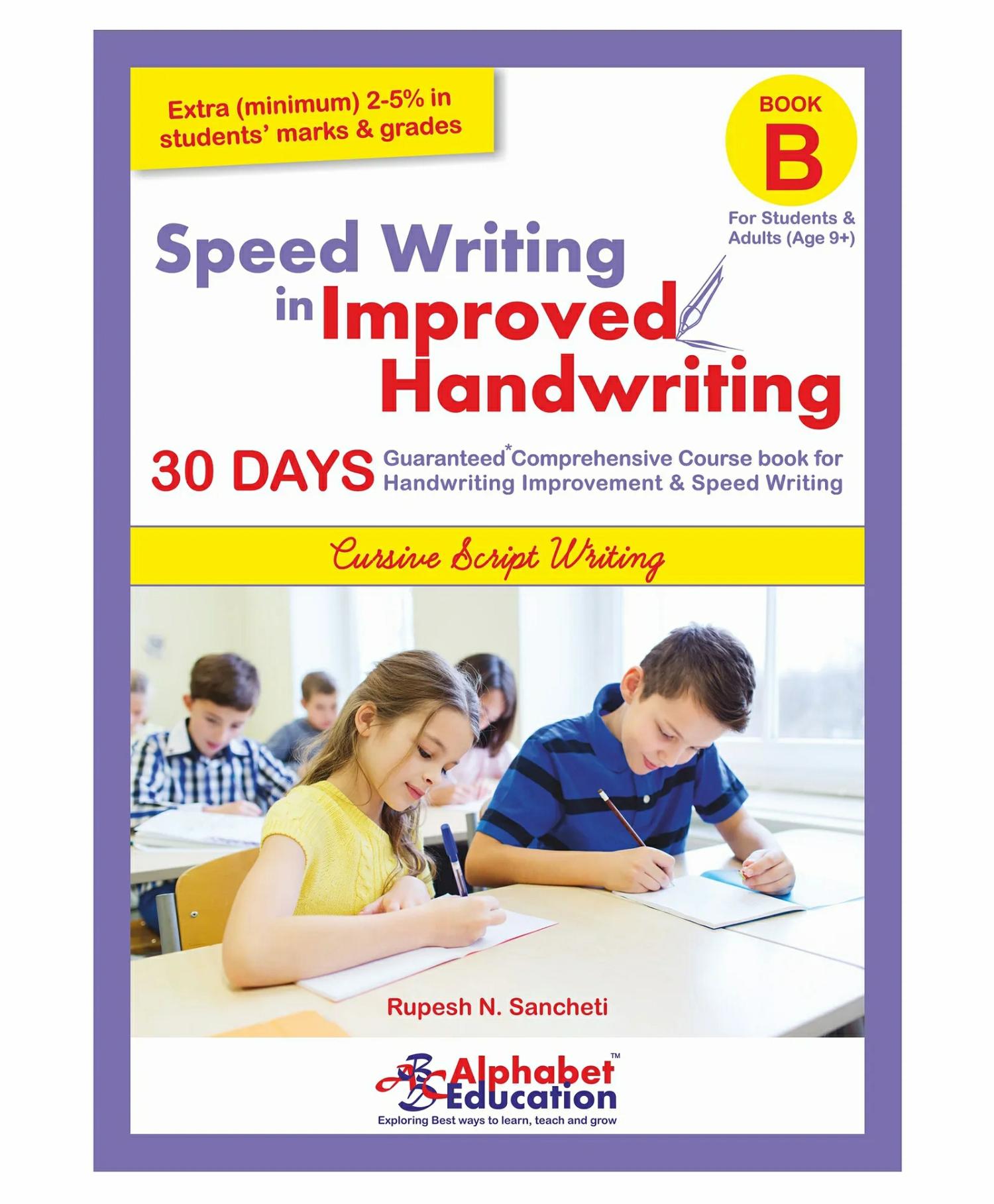 Alphabet Education Cursive Writing Speed Writing In Improved Handwriting Book B – English  |   Crafts, Hobbies & Activity Books Crafts, Hobbies & Activity Books Crafts