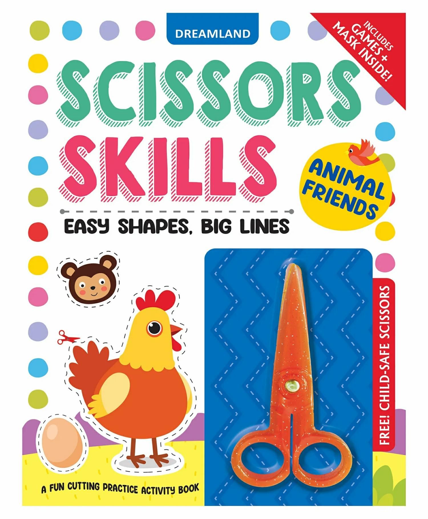 Animal Friends Scissors Skills Activity Book For Kids Age 4 – 7 Years With Child- Safe Scissors, Games And Mask By Dreamland Publications  |   Crafts, Hobbies & Activity Books Crafts, Hobbies & Activity Books Crafts