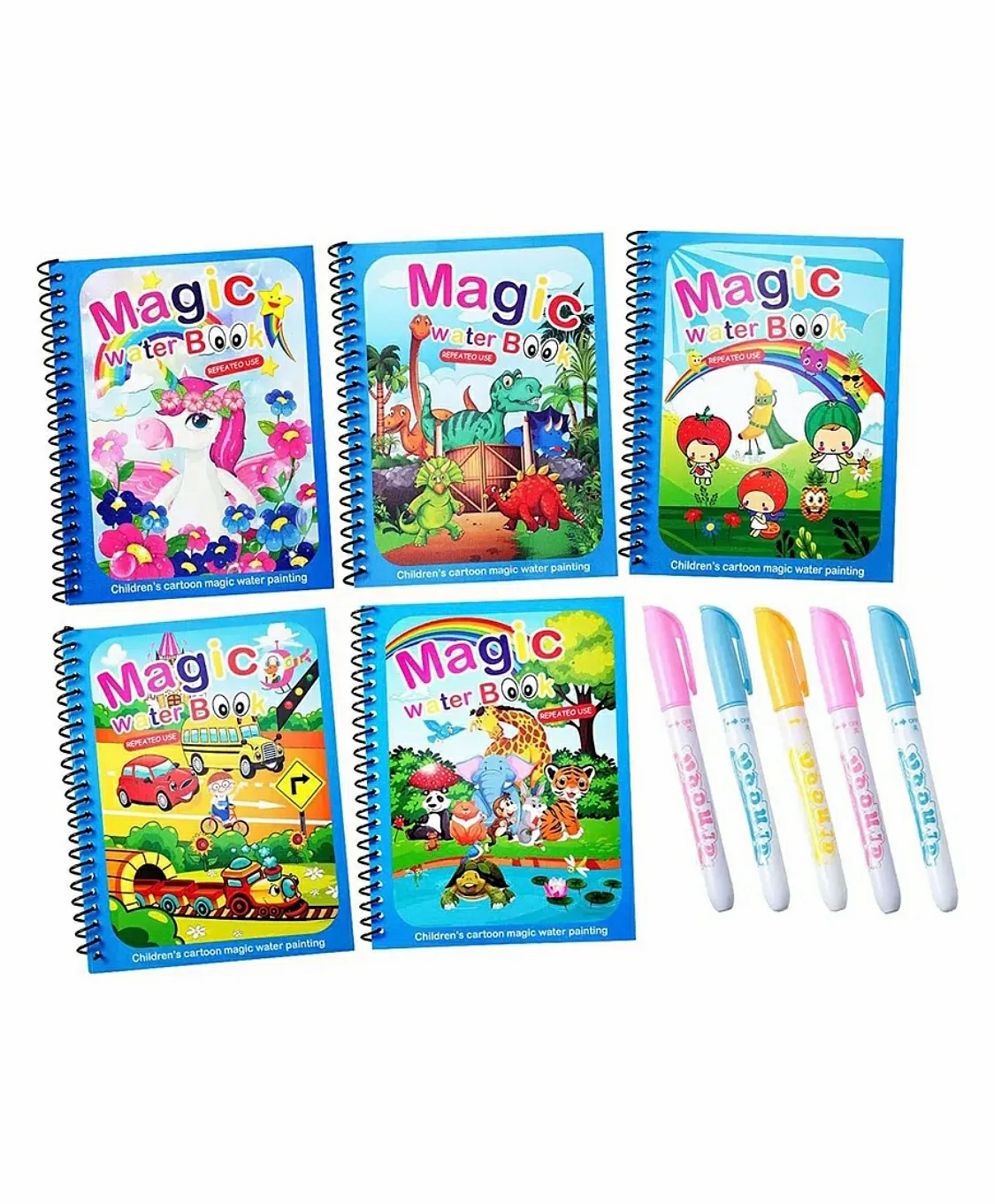 Arcade Toys Magic Water Painting Book With Magic Doodle Pen Assorted Color(Pack Of 5) – Colour May Vary  |   Drawing & Coloring Book Drawing & Coloring Book Drawing & Coloring Book