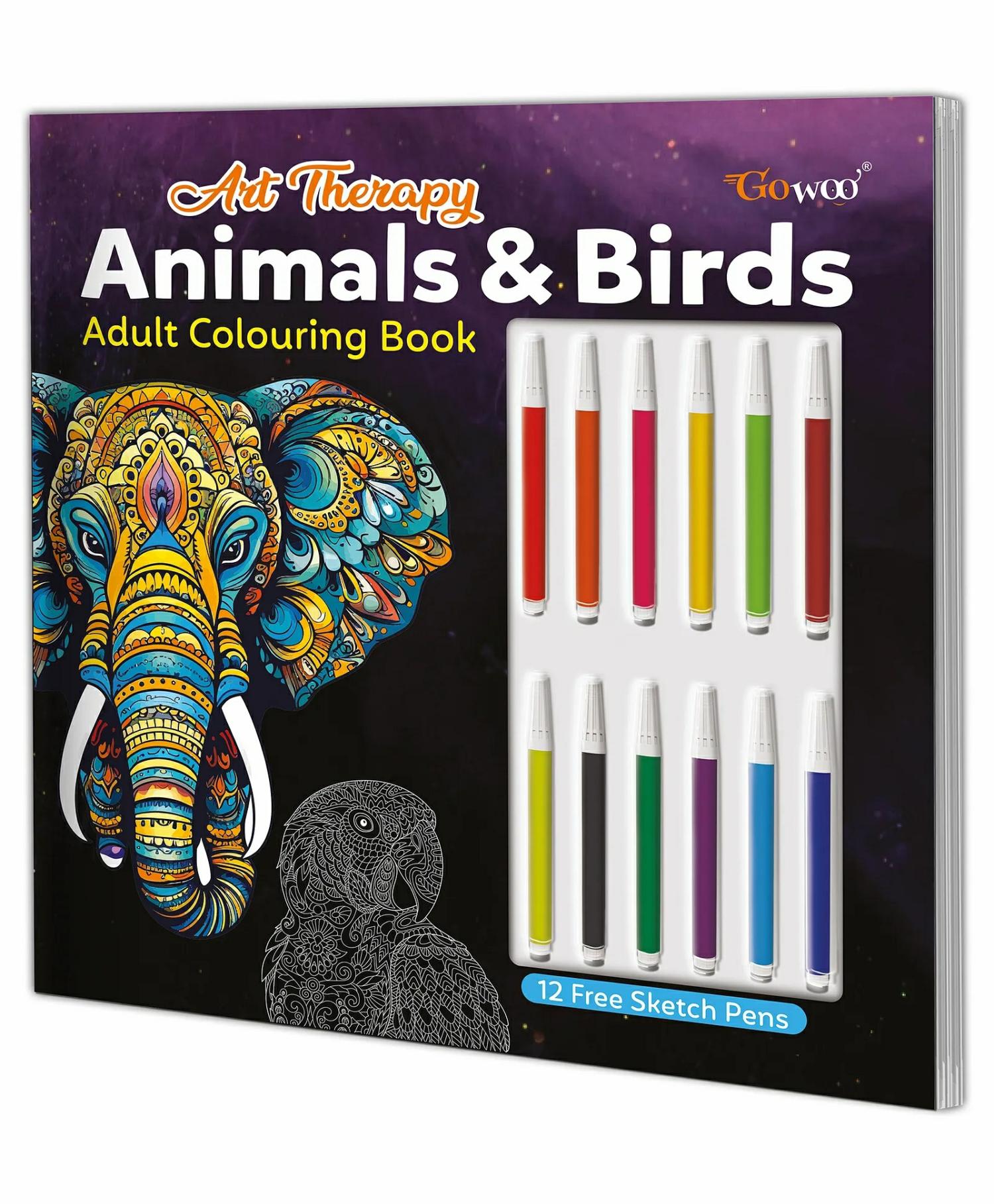 Art Therapy Animals And Birds Adult Colouring Book: Adult Colouring Book, Activity Book For Adults, Mindful Coloring Activity Book – English  |   Drawing & Coloring Book Drawing & Coloring Book Drawing & Coloring Book