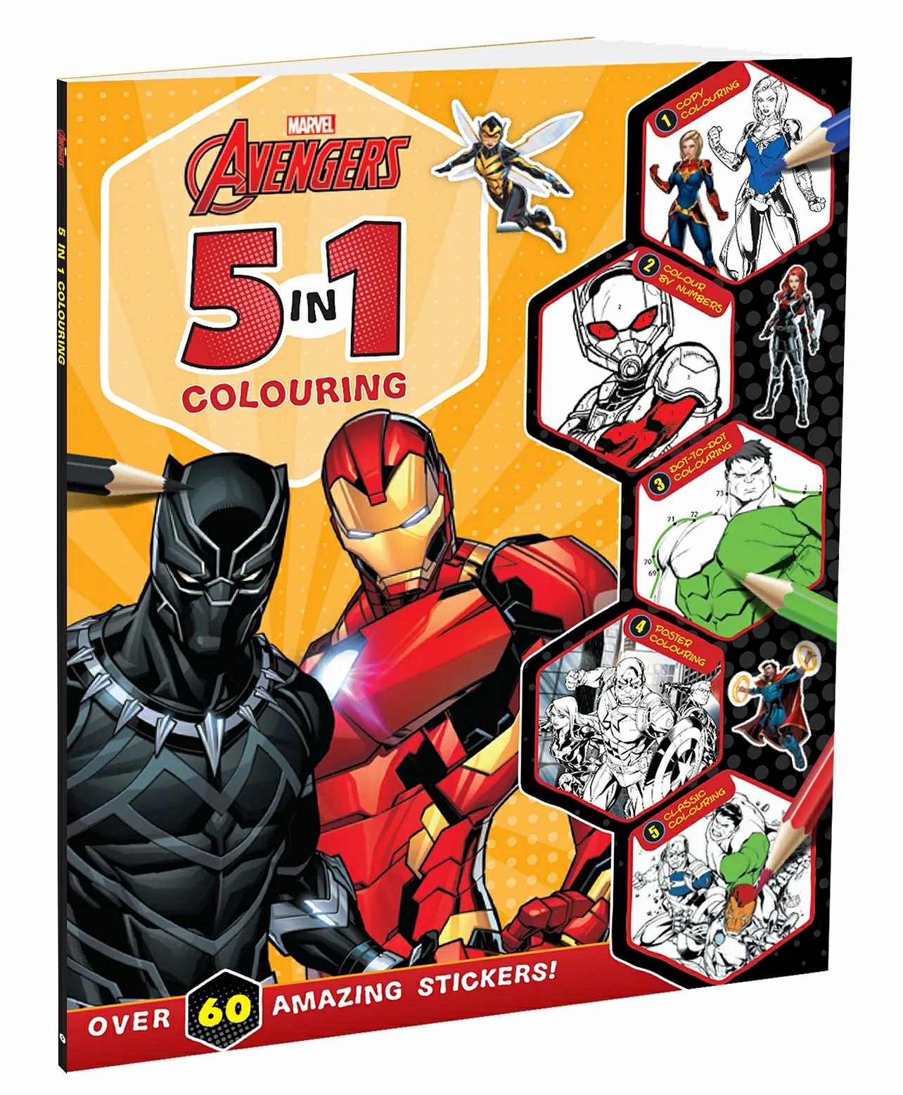 Avengers: 5-In-1 Colouring | Stickers, Coloring & Activities Books For Kids  |   Drawing & Coloring Book Drawing & Coloring Book Drawing & Coloring Book