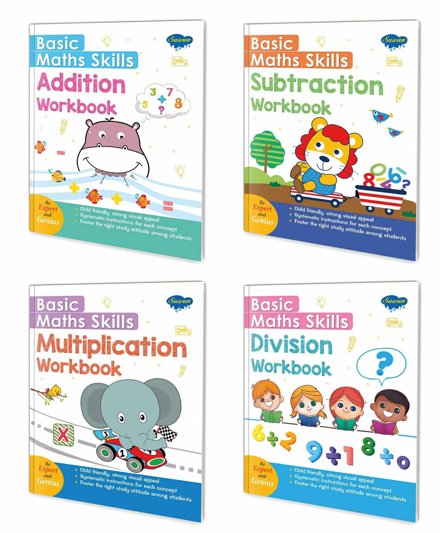 Basic Maths Skills Workbook | Set Of 4 Books | Addition Subtraction Multiplication Division | Math Mastery: Addition Subtraction Multiplication And Division – English  |   Academic Books Academic Books Academic Books