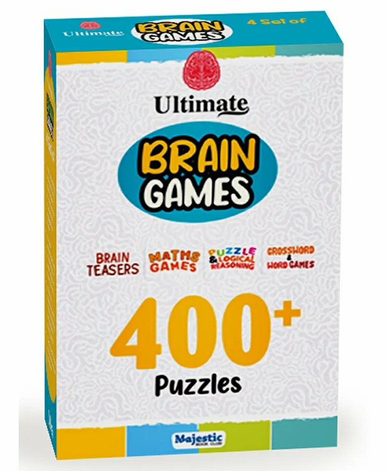 Club  The Ultimate Brain Games Collection Set Of 4 Books Brain Booster Activities For Kids Puzzle & Logical Reasoning Maths Games Crossword & Word Games Brain Teasers  |   Crafts, Hobbies & Activity Books Crafts, Hobbies & Activity Books Crafts