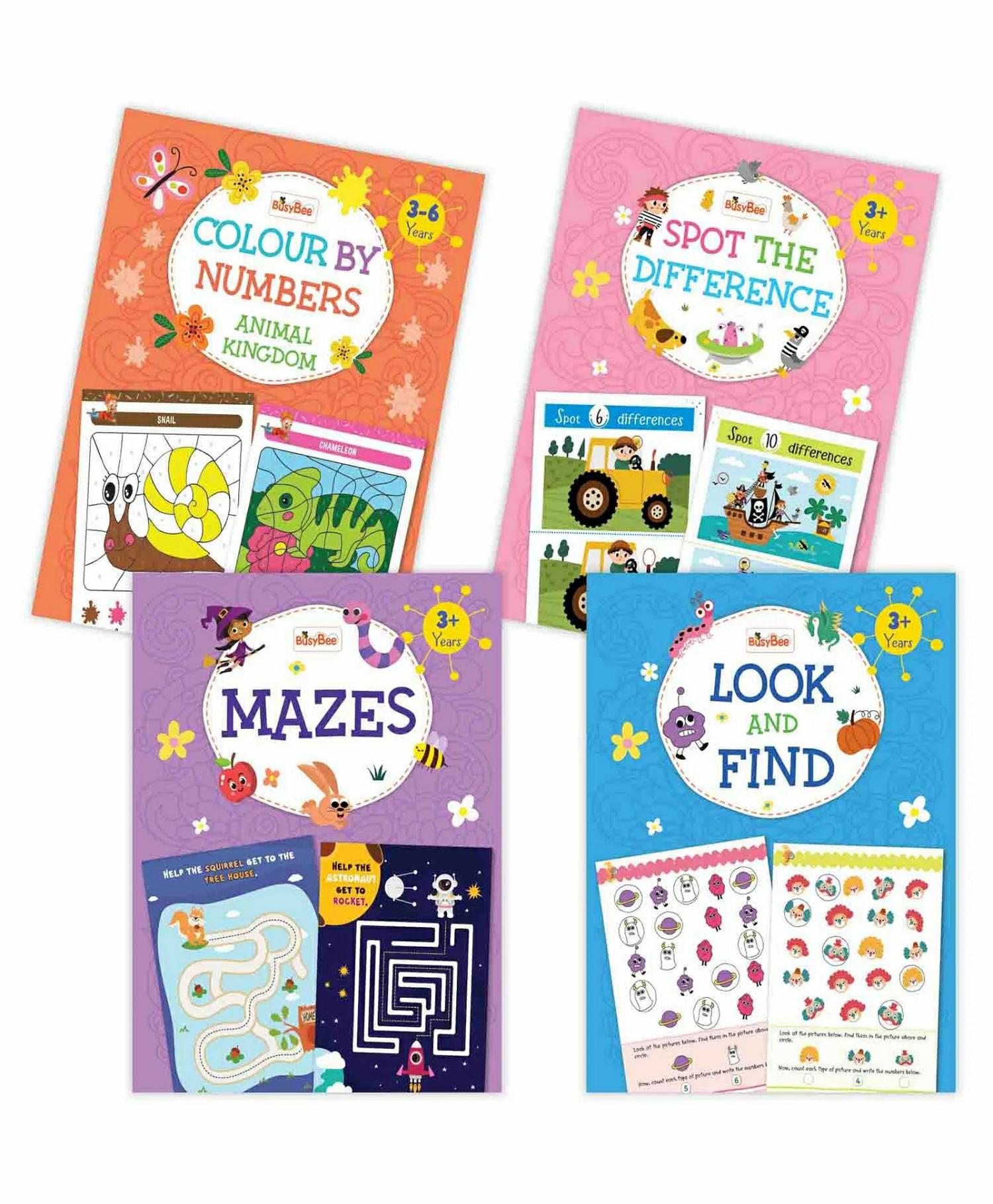 Colour By Numbers Mazes Look & Find Spot The Difference – Set Of 4 Activity Books  |   Crafts, Hobbies & Activity Books Crafts, Hobbies & Activity Books Crafts