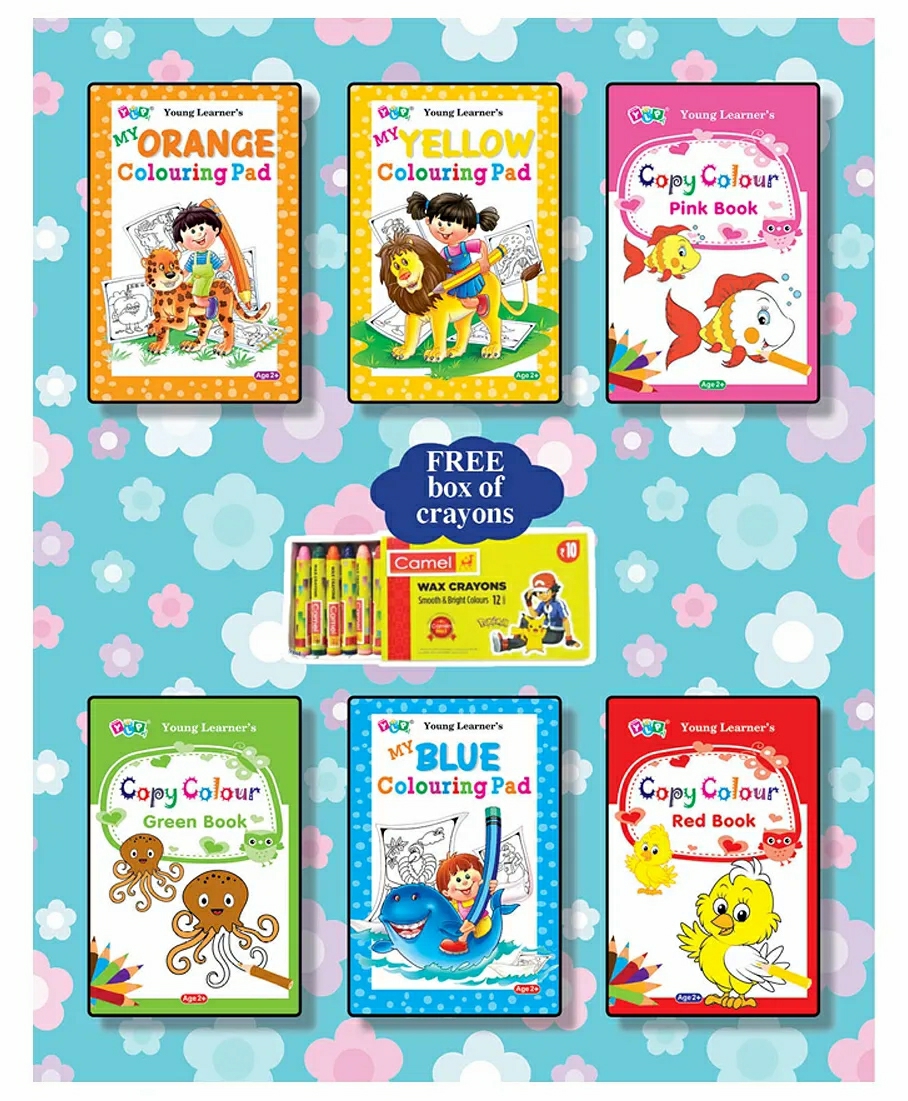 Colouring Books (Set Of 6 Books)- English  |   Drawing & Coloring Book Drawing & Coloring Book Drawing & Coloring Book