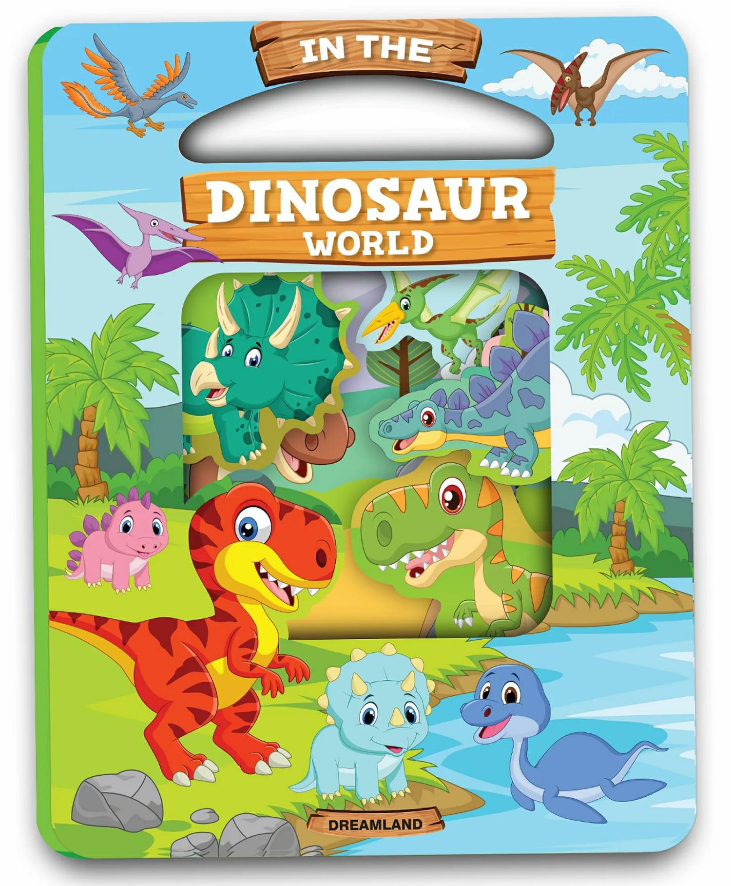 Die Cut Window Board Book In The Dinosaurs World For Kids – English  |   Board Books Board Books Board Books