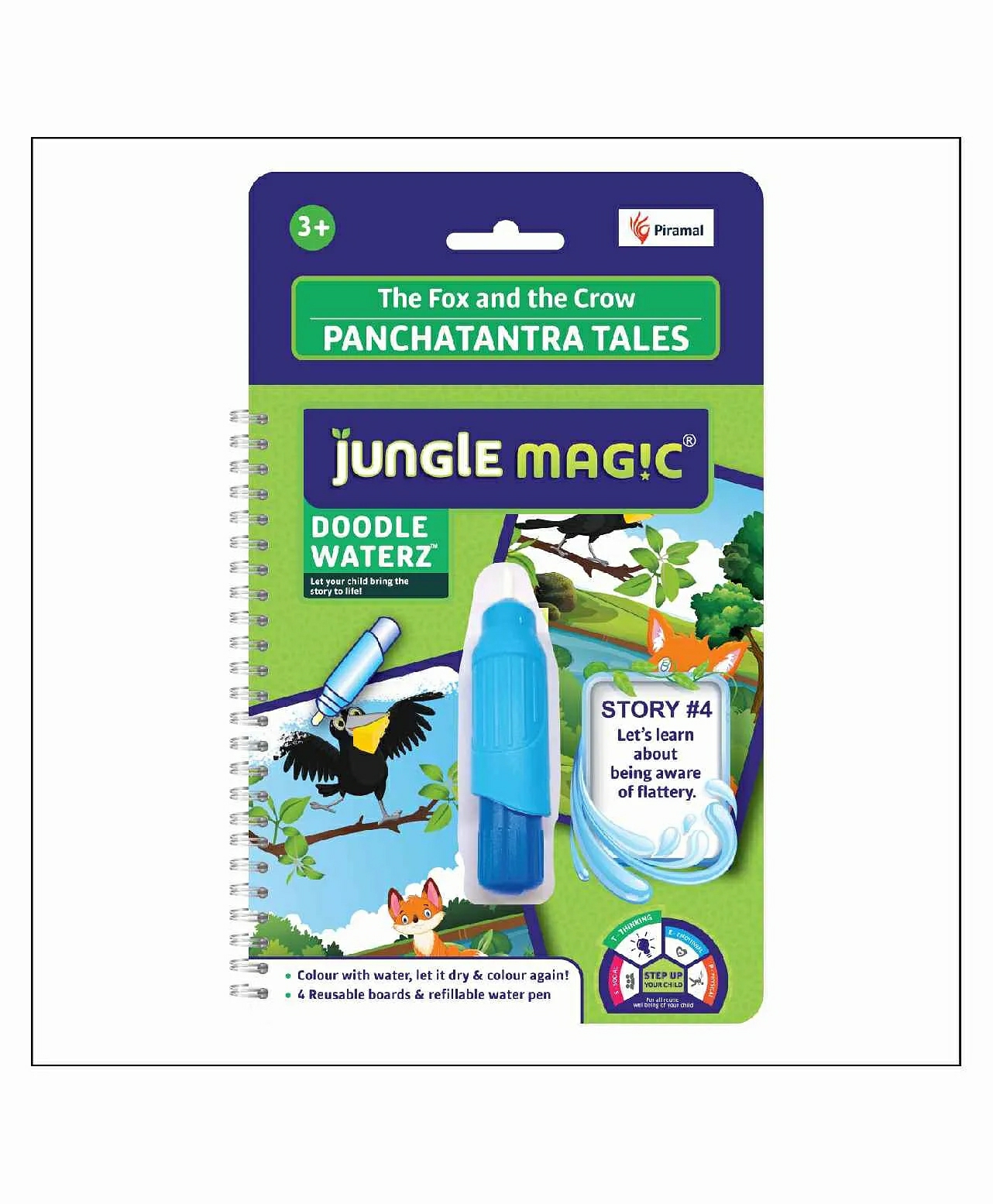 Doodle Waterz Panchatantra Tales The Fox & The Crow Reusable Water Reveal Colouring Book With Water Pen – English  |   Crafts, Hobbies & Activity Books Crafts, Hobbies & Activity Books Crafts