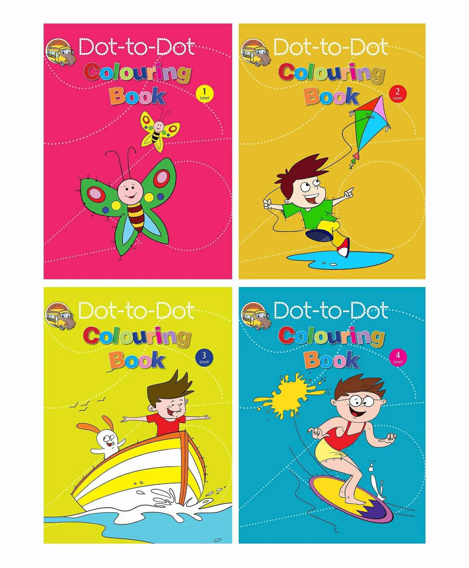 Dot To Dot Colouring Books Set Of 4 – English  |   Drawing & Coloring Book Drawing & Coloring Book Drawing & Coloring Book