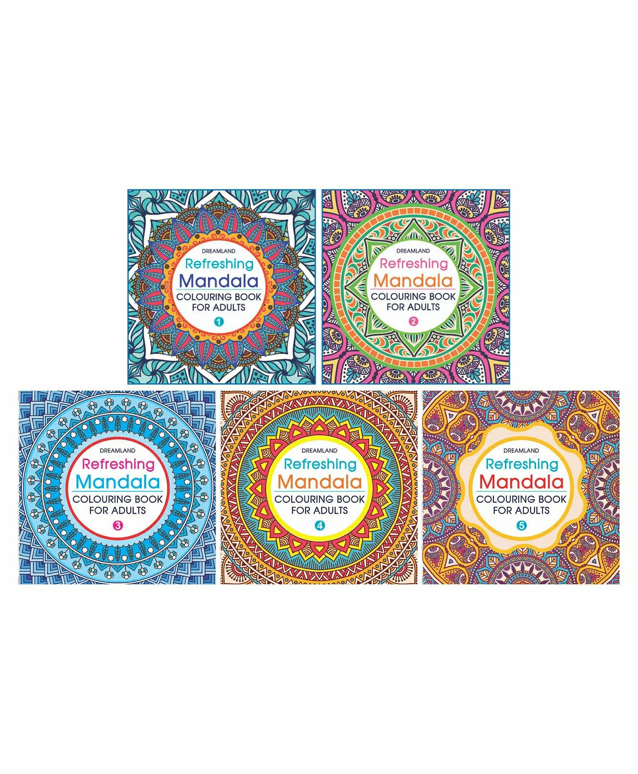 Dreamland Publications Mandala Colouring Books Set Of 5 – English  |   Pregnancy & Parenting Books Pregnancy & Parenting Books Pregnancy & Parenting Books