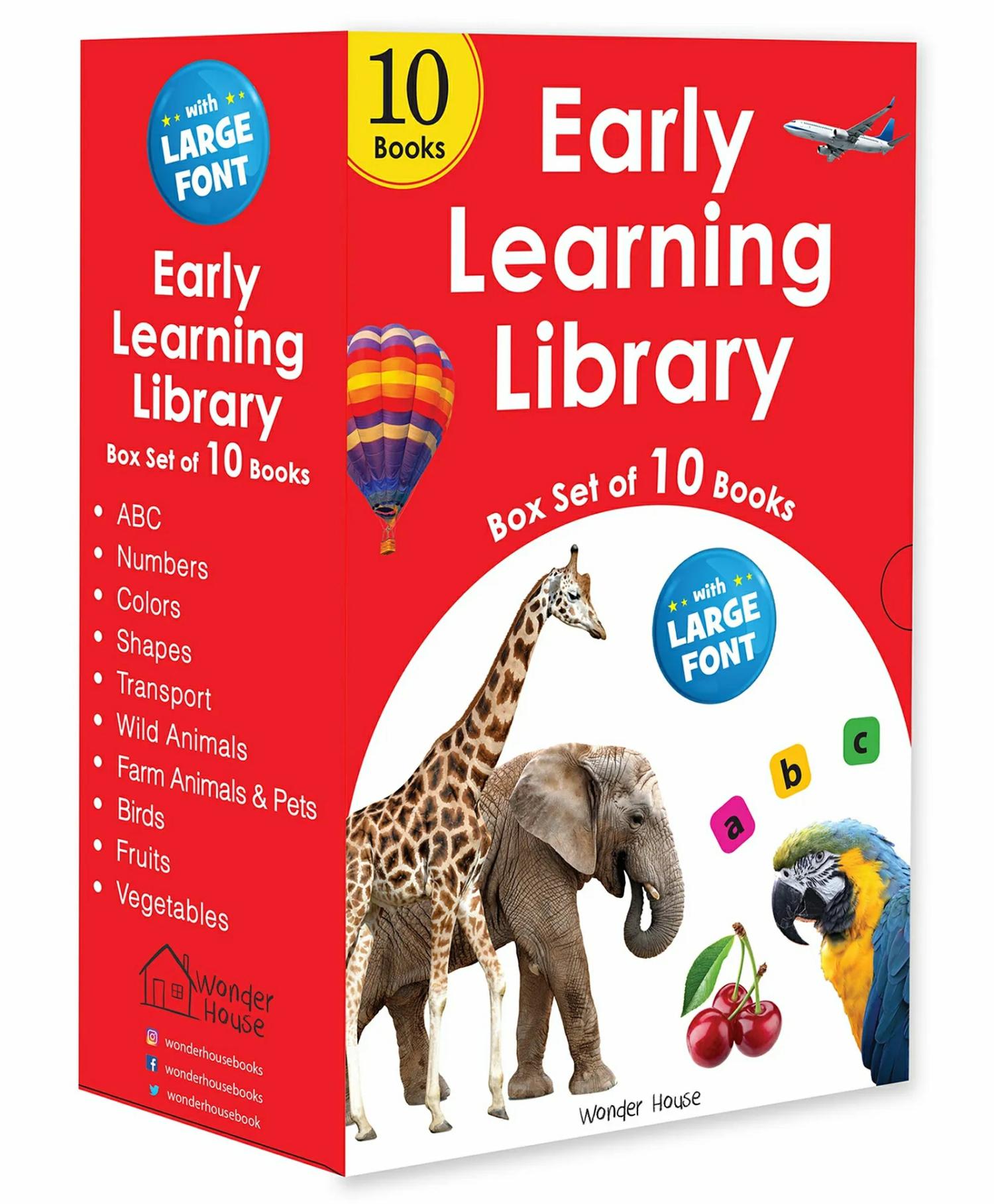 Early Learning Board Book Library Set Of 10 – English  |   Board Books Board Books Board Books