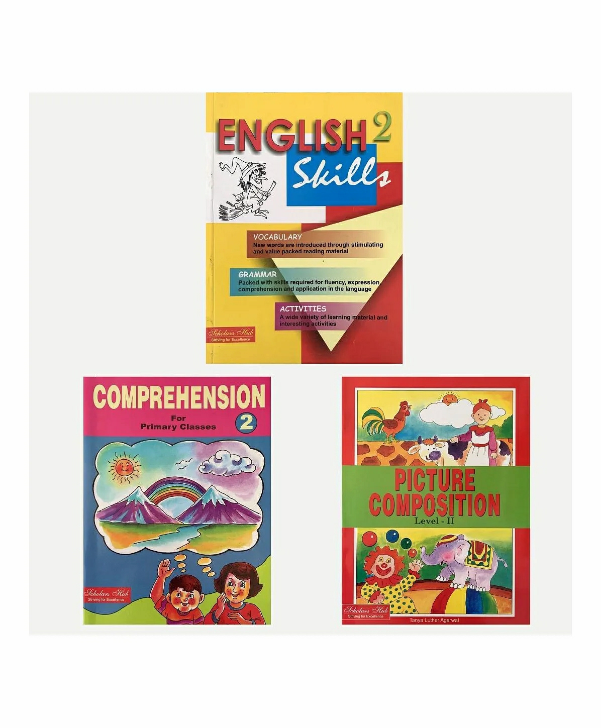 English Workbook Combo For Class 2 Comprehension Picture Composition & English Skills Vocabulary Grammar Book Set Of 3 Books – English  |   Academic Books Academic Books Academic Books