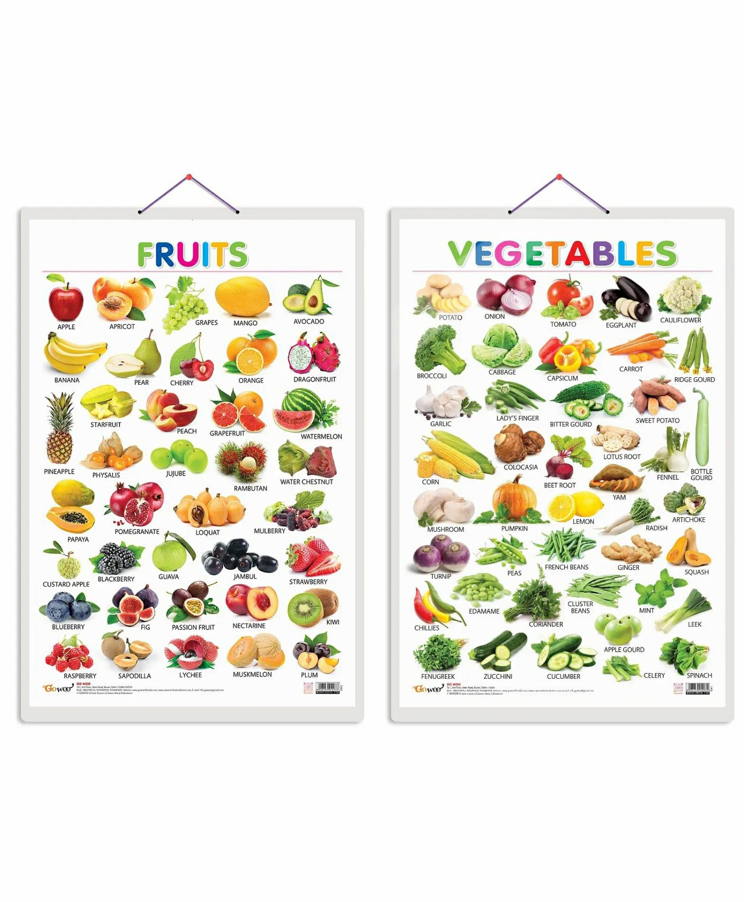 Fruits And Vegetables Early Learning Educational Charts –  |   Read & Learn Read & Learn Read & Learn