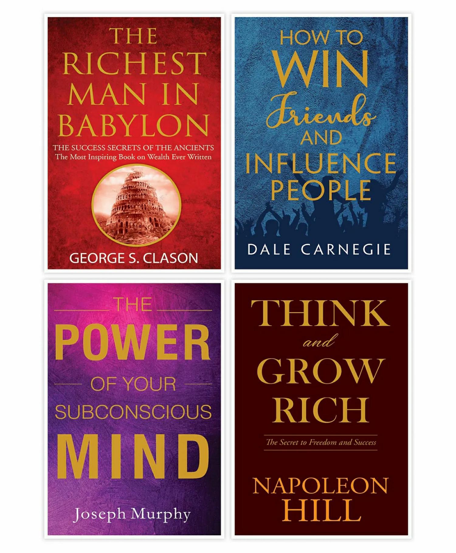 Greatest Books For Personal Growth Influence People Subconscious Mind & Wealth (Set Of 4 Books) Perfect Motivational Book Gift Set  |   Picture Books Picture Books Picture Books