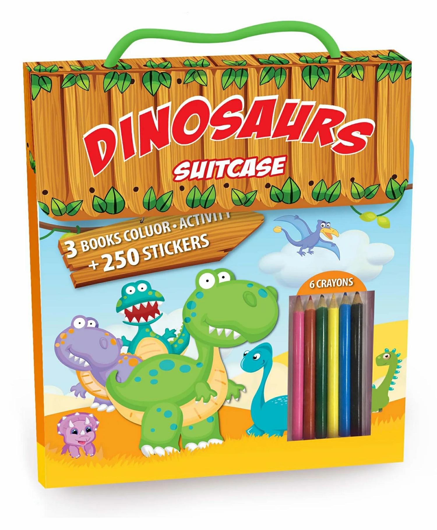 Hello Friend Books My Suitcase Activity Bag: Dinosaurs – Complete Activity Case With Colouring Books, Activity Book And Sticker Book, Great For Gifts – English  |   Crafts, Hobbies & Activity Books Crafts, Hobbies & Activity Books Crafts