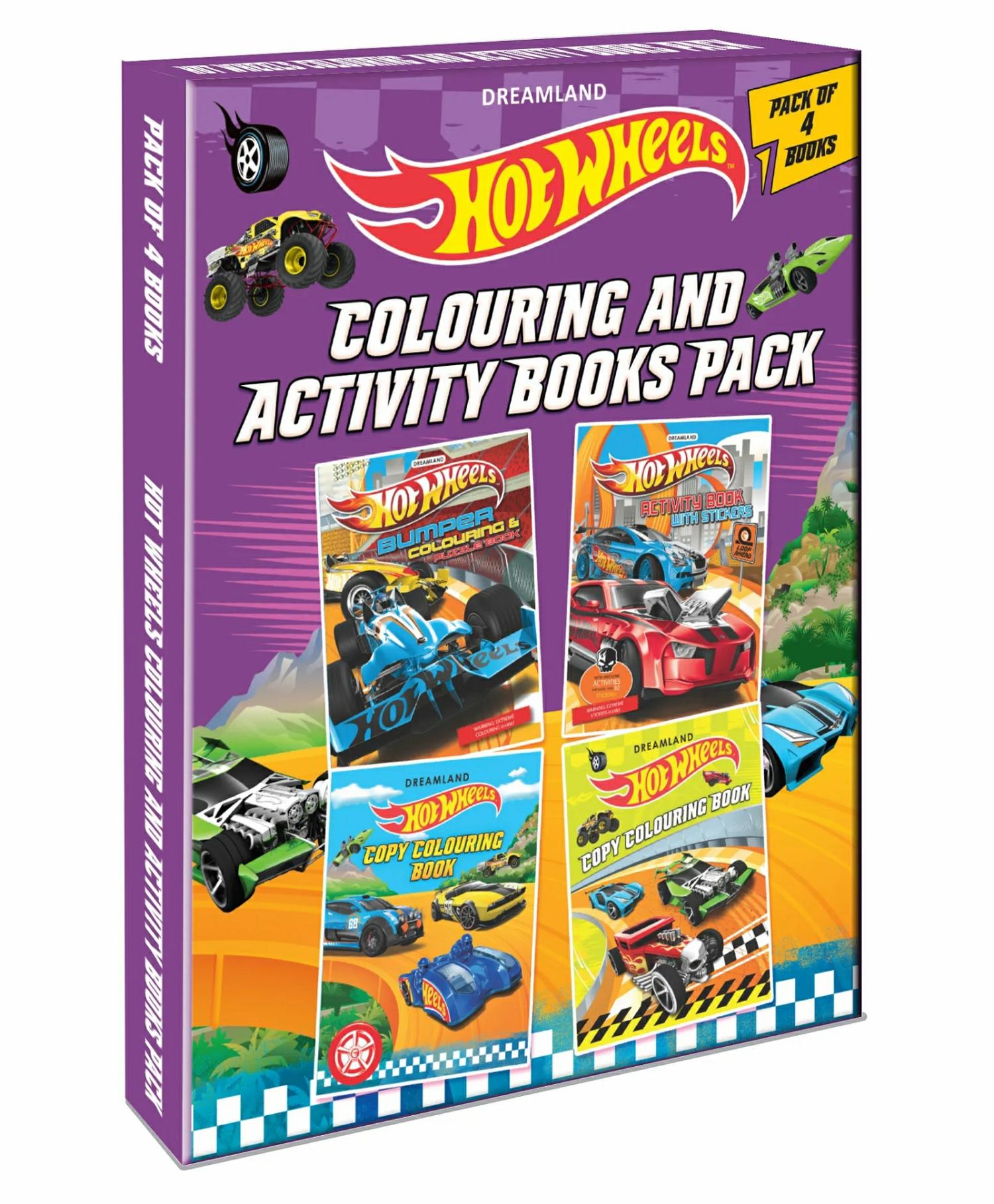 Hot Wheels Colouring And Activity Boos Pack A Pack Of 4 Books – English  |   Crafts, Hobbies & Activity Books Crafts, Hobbies & Activity Books Crafts