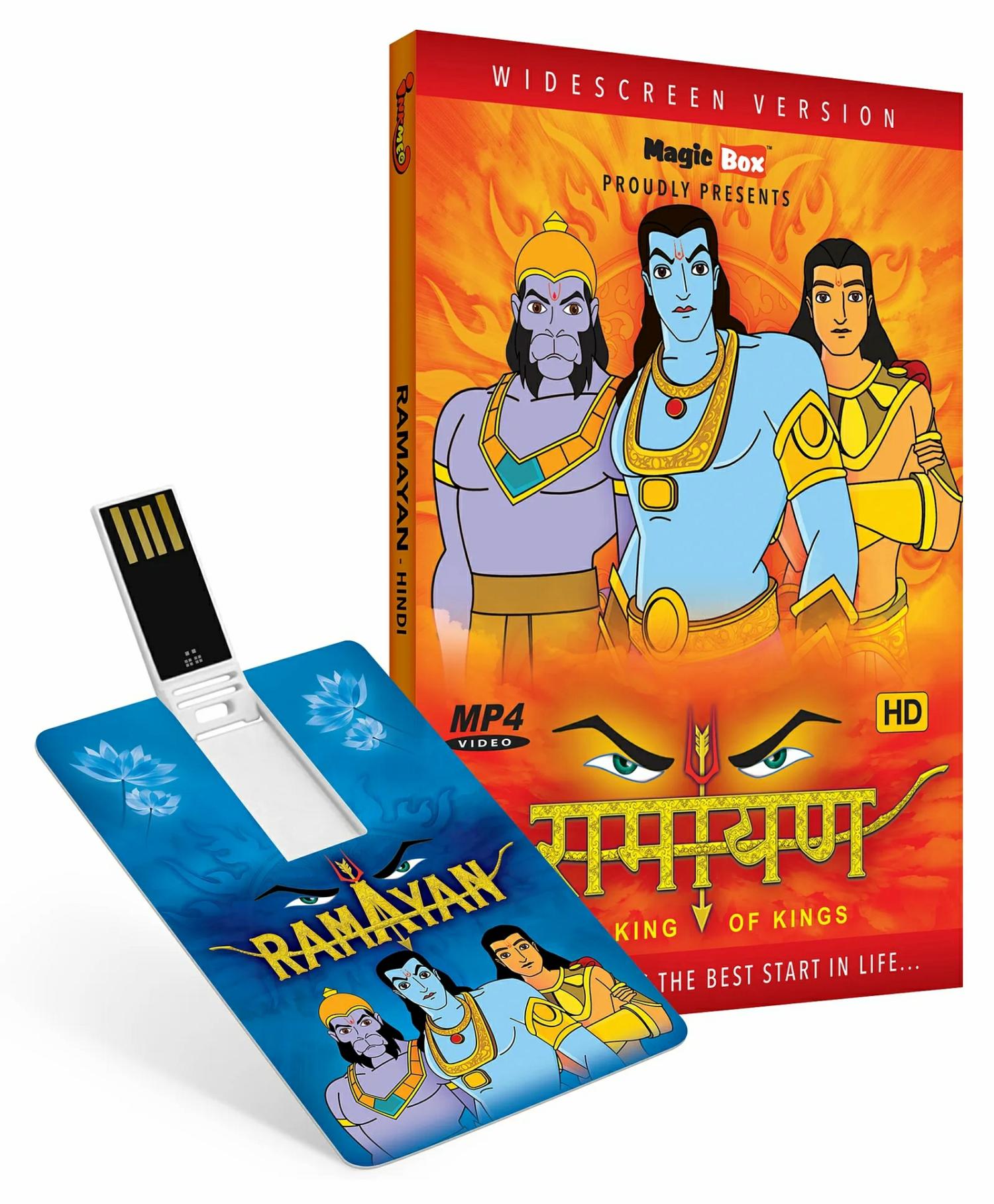 Inkmeo Movie Card Ramayan Stories 8Gb High Definition Mp4 Video Usb Memory Stick – Hindi  |   Story Books Cd's & Movies Cd's & Movies