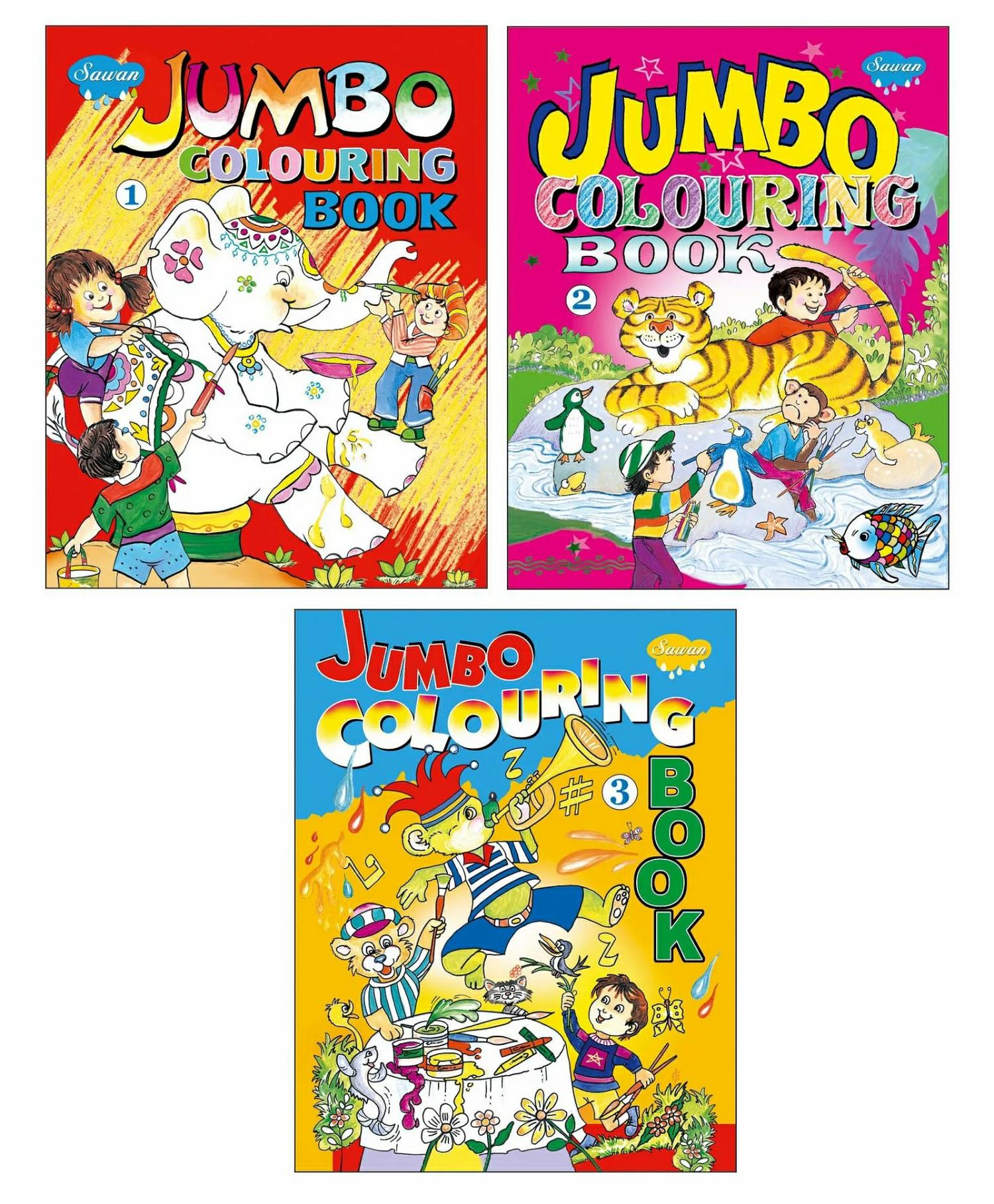 Jumbo Coloring Books Level 1 2 3 – English  |   Drawing & Coloring Book Drawing & Coloring Book Drawing & Coloring Book