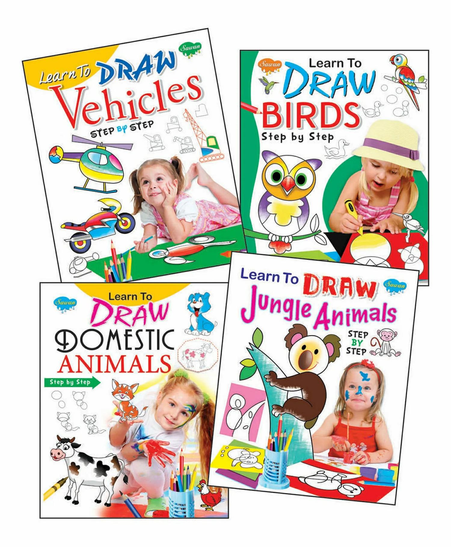 Learn To Draw Books Set Of 4 – English  |   Crafts, Hobbies & Activity Books Crafts, Hobbies & Activity Books Crafts