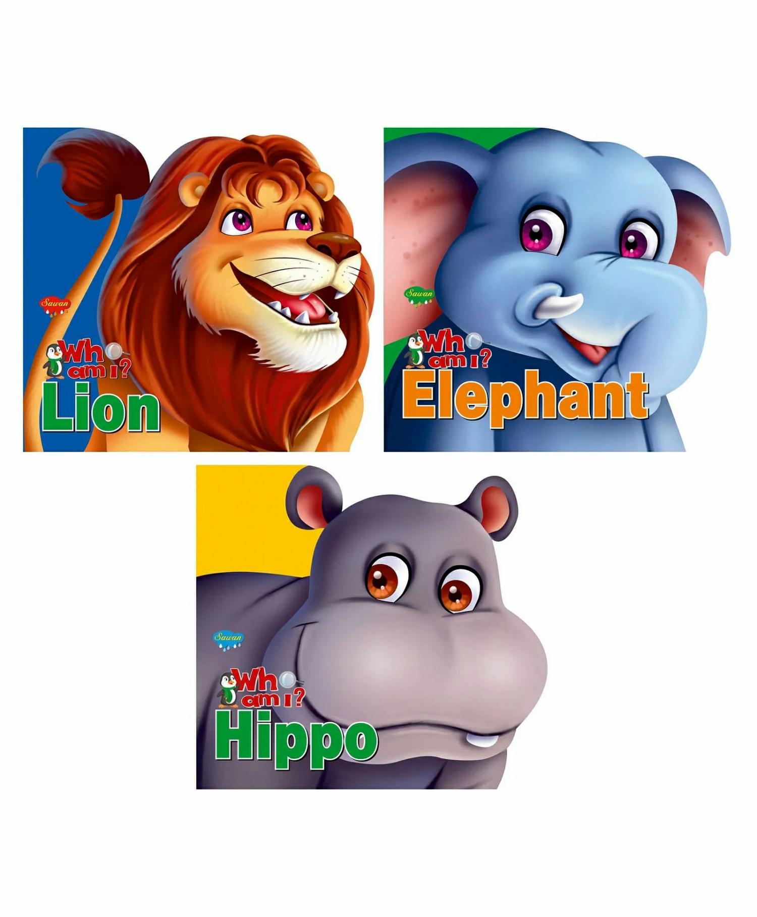 Lion Elephant Hippo Board Books Pack Of 3 – English  |   Board Books Board Books Board Books