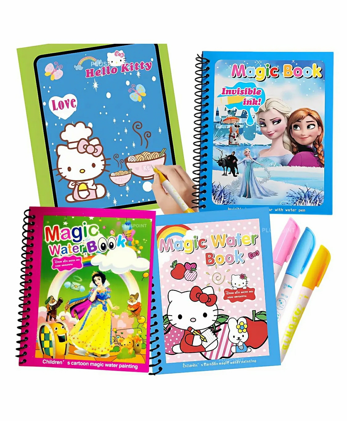 Magic Quick Dry Water Book Reusable Colouring Water Doodle Book Self-Drying With Water Pen For Kids Drawing Practice Book For Toddlers, Return Gifts, Birthday Party (Girls Set Of 3 Books)  |   Drawing & Coloring Book Drawing & Coloring Book Drawing & Coloring Book