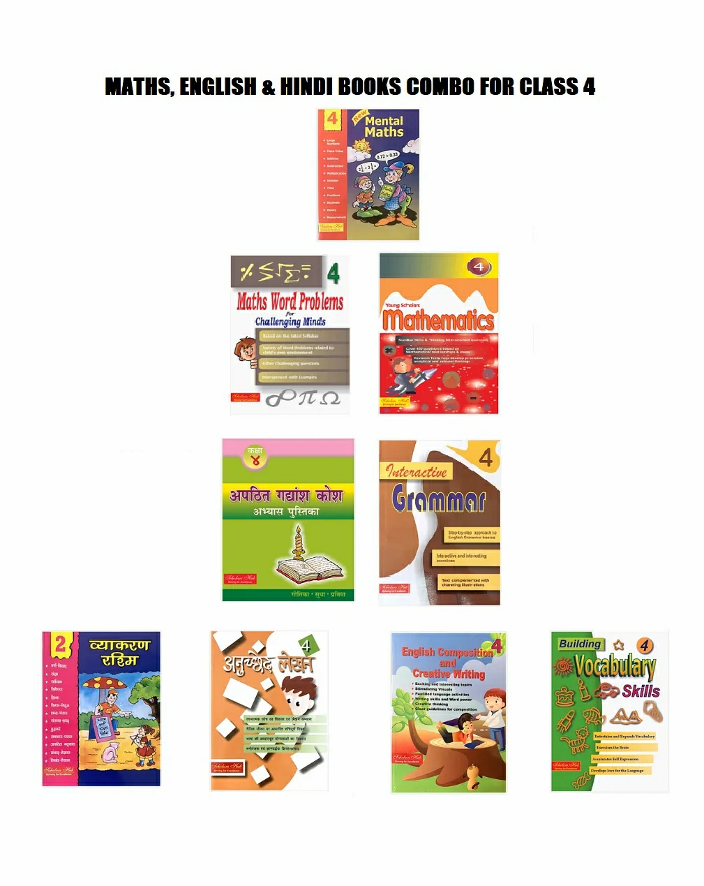 Maths, English & Hindi Workbook Combo For Class 4 (Set Of 9 Books) – English & Hindi  |   Academic Books Academic Books Academic Books