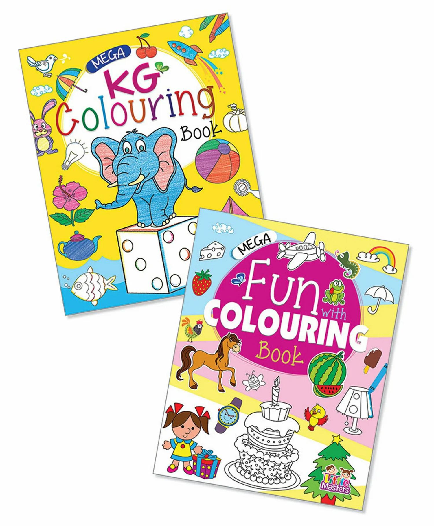 Mega Kg & Fun With Coloring Books Set Of 2 – English  |   Drawing & Coloring Book Drawing & Coloring Book Drawing & Coloring Book