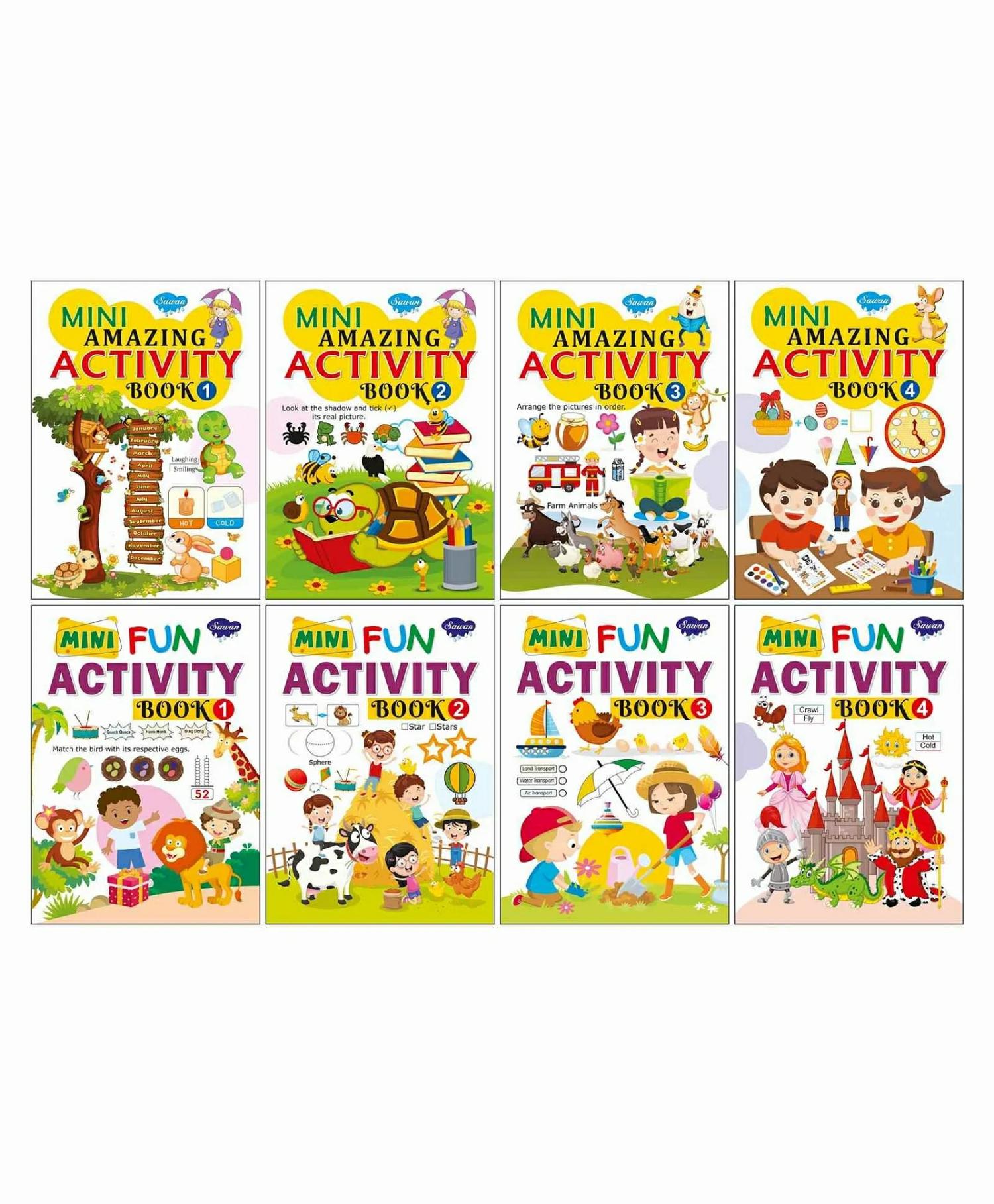 Mini Activity Books Pack Of 8 – English  |   Crafts, Hobbies & Activity Books Crafts, Hobbies & Activity Books Crafts