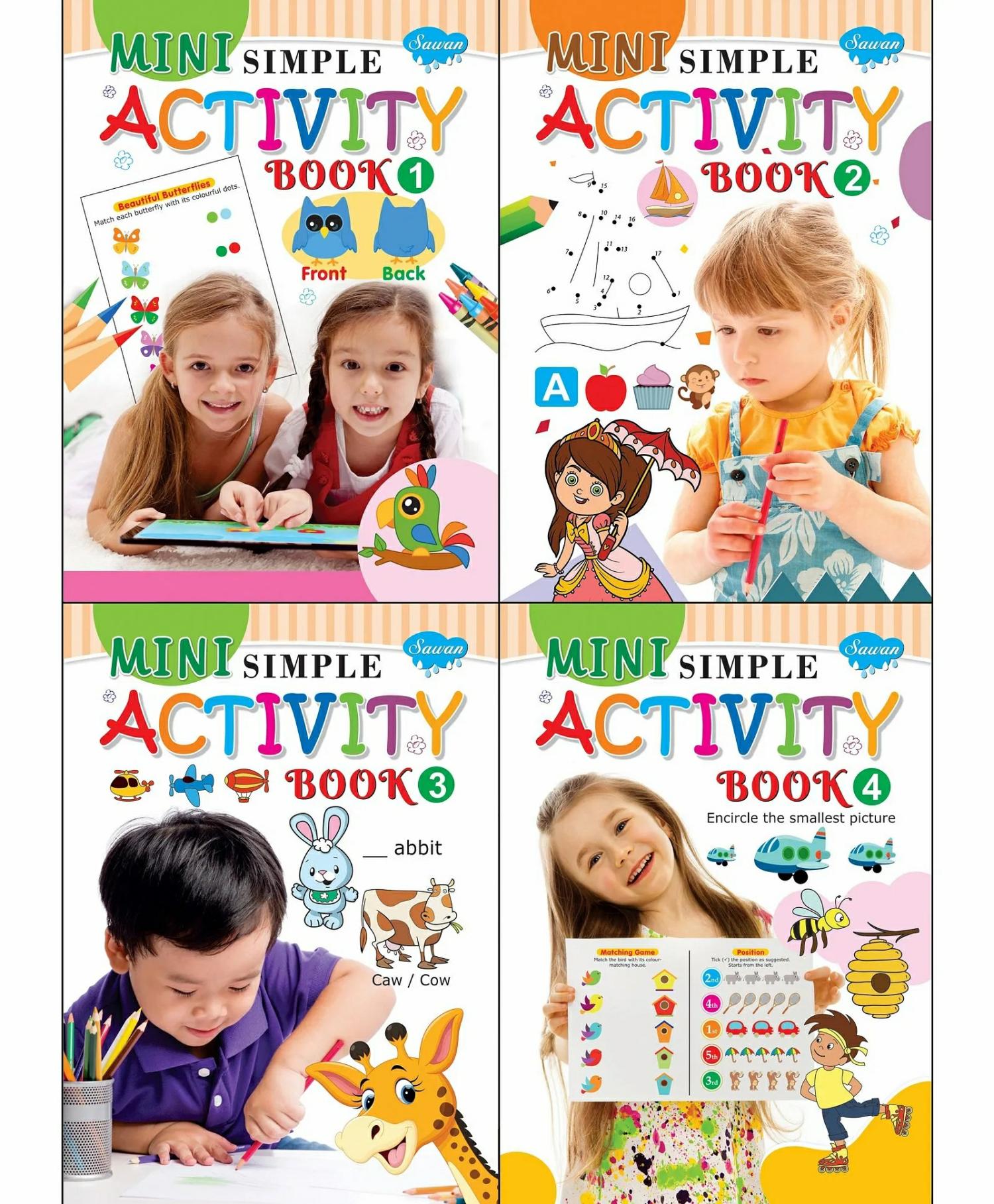 Mini Simple Activity Book Pack Of 4 – English  |   Crafts, Hobbies & Activity Books Crafts, Hobbies & Activity Books Crafts