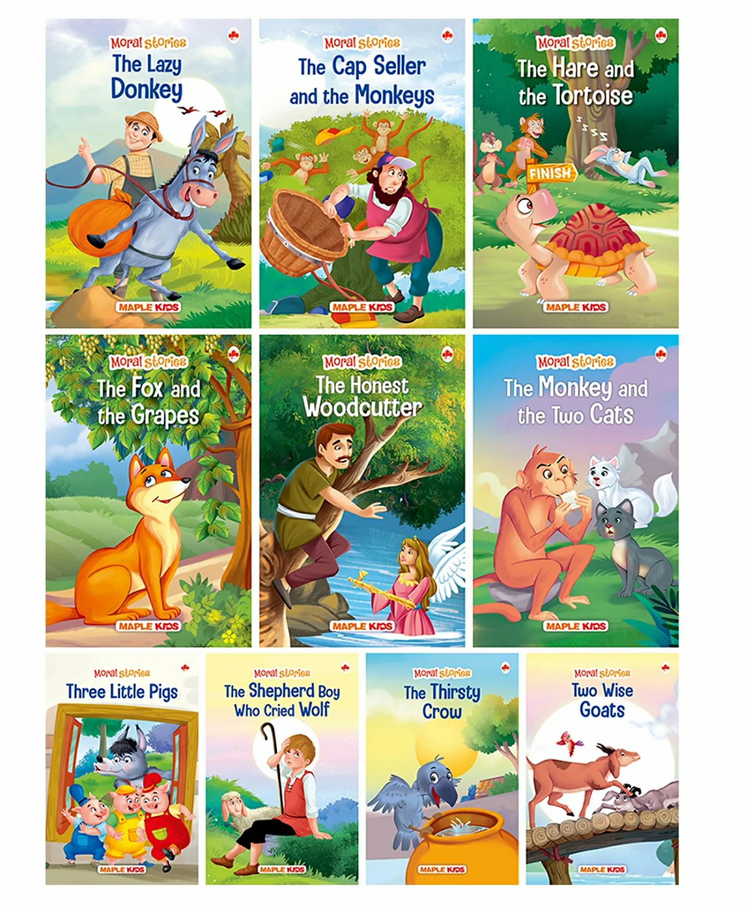 Moral Story Books For Kids – Set Of 10 Books Illustrated – English  |   Picture Books Picture Books Picture Books