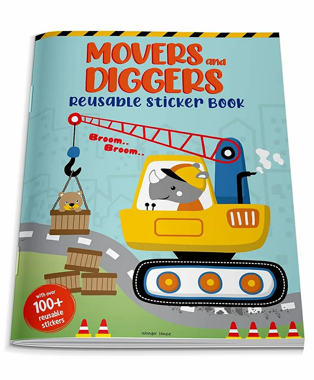 Movers And Diggers Reusable Sticker Book – English  |   Sticker Books Sticker Books Sticker Books