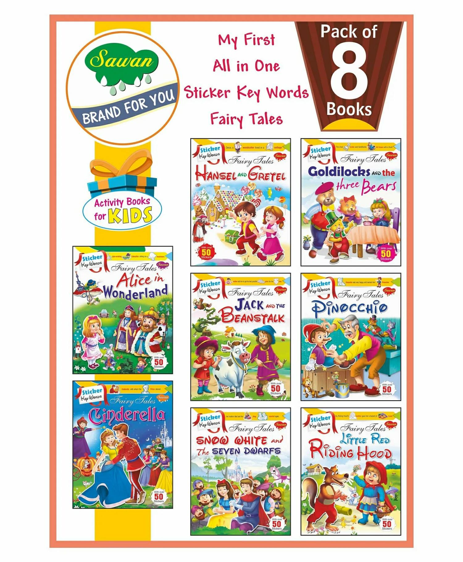 My First All In One Sticker Key Words Fairy Tales Sticker Activity Books Pack Of 8 – English  |   Sticker Books Sticker Books Sticker Books