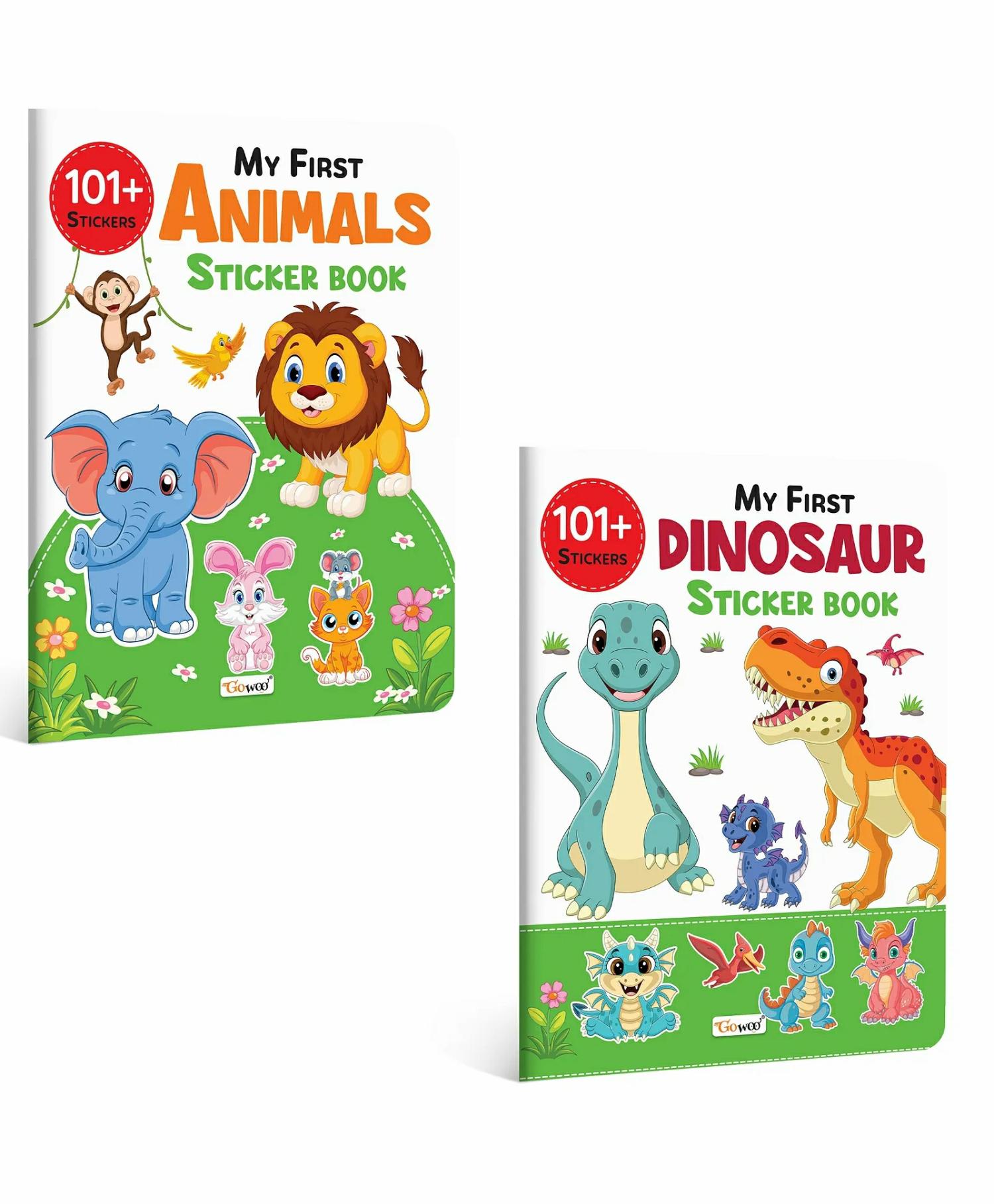 My First Animals And Dinosaur Sticker Book With 101+ Stickers | Combo Of 2 Sticker Book | Activity Book For Children, Kids Activity Book.  |   Read & Learn Read & Learn Read & Learn