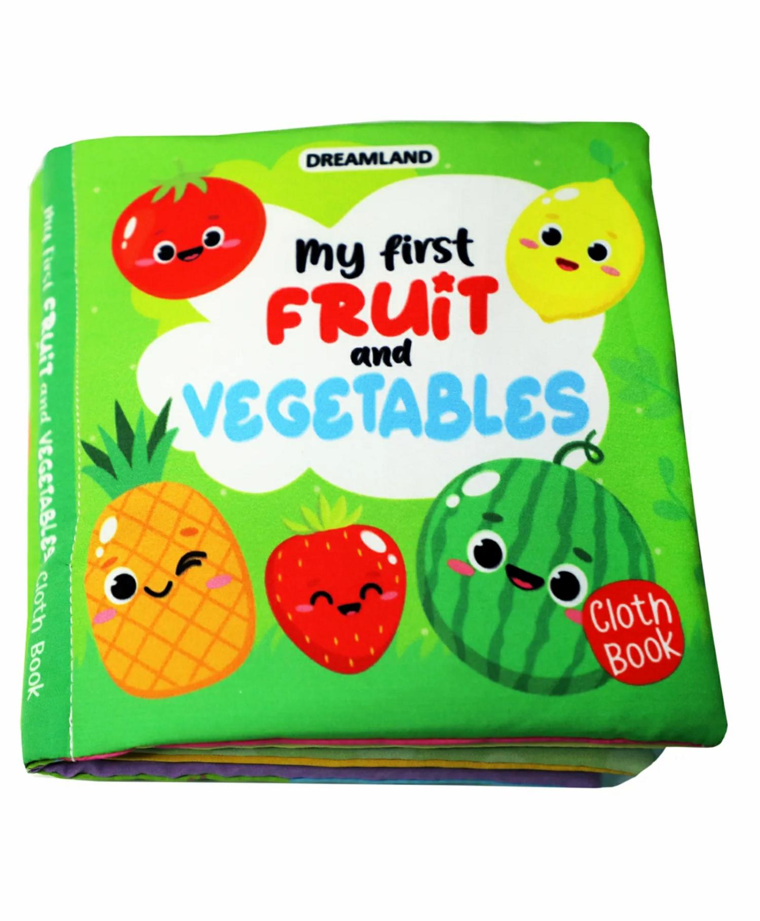 My First Cloth Book Fruit And Vegetables With Squeaker And Crinkle Paper Cloth Books – English  |   Read & Learn Picture Books Picture Books