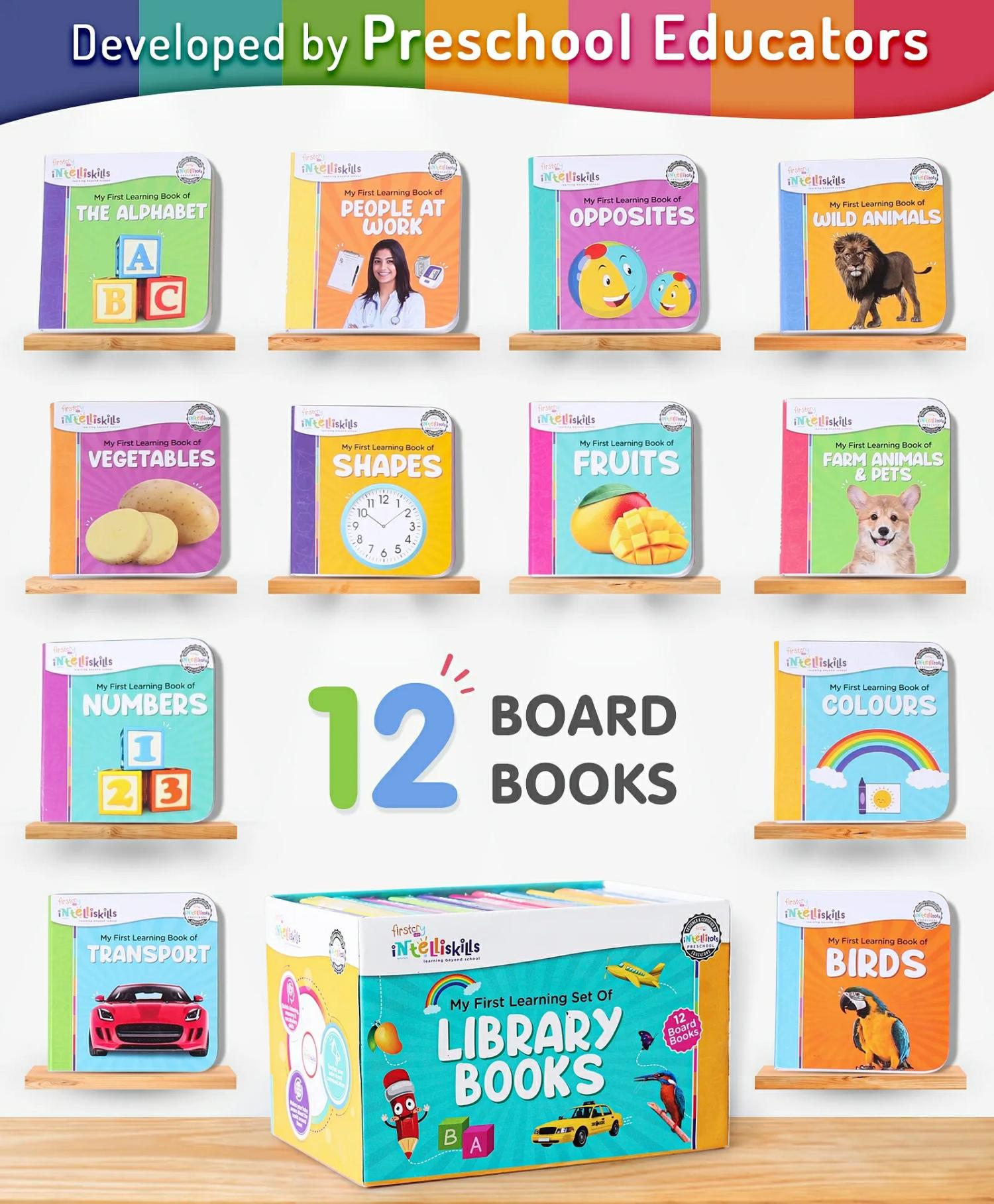 My First Learning Set Of 12 Library Books – English  |   Board Books Board Books Board Books