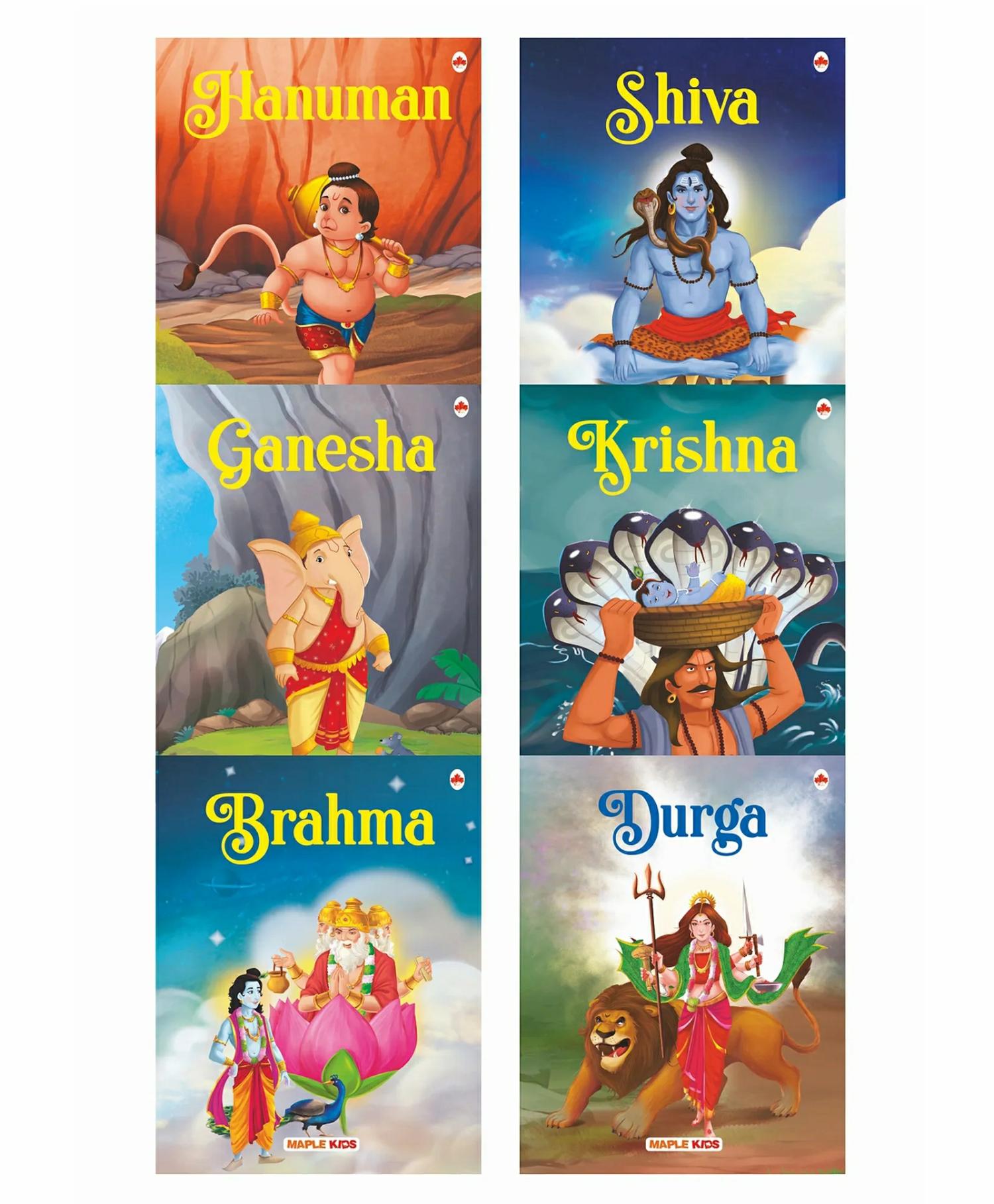 My First Mythology Tales (Illustrated) Set Of 6 Books – Story Book For Kids – Ganesha, Krishna, Hanuman, Brahma, Maa Durga, Shiva – English  |   Story Books Story Books