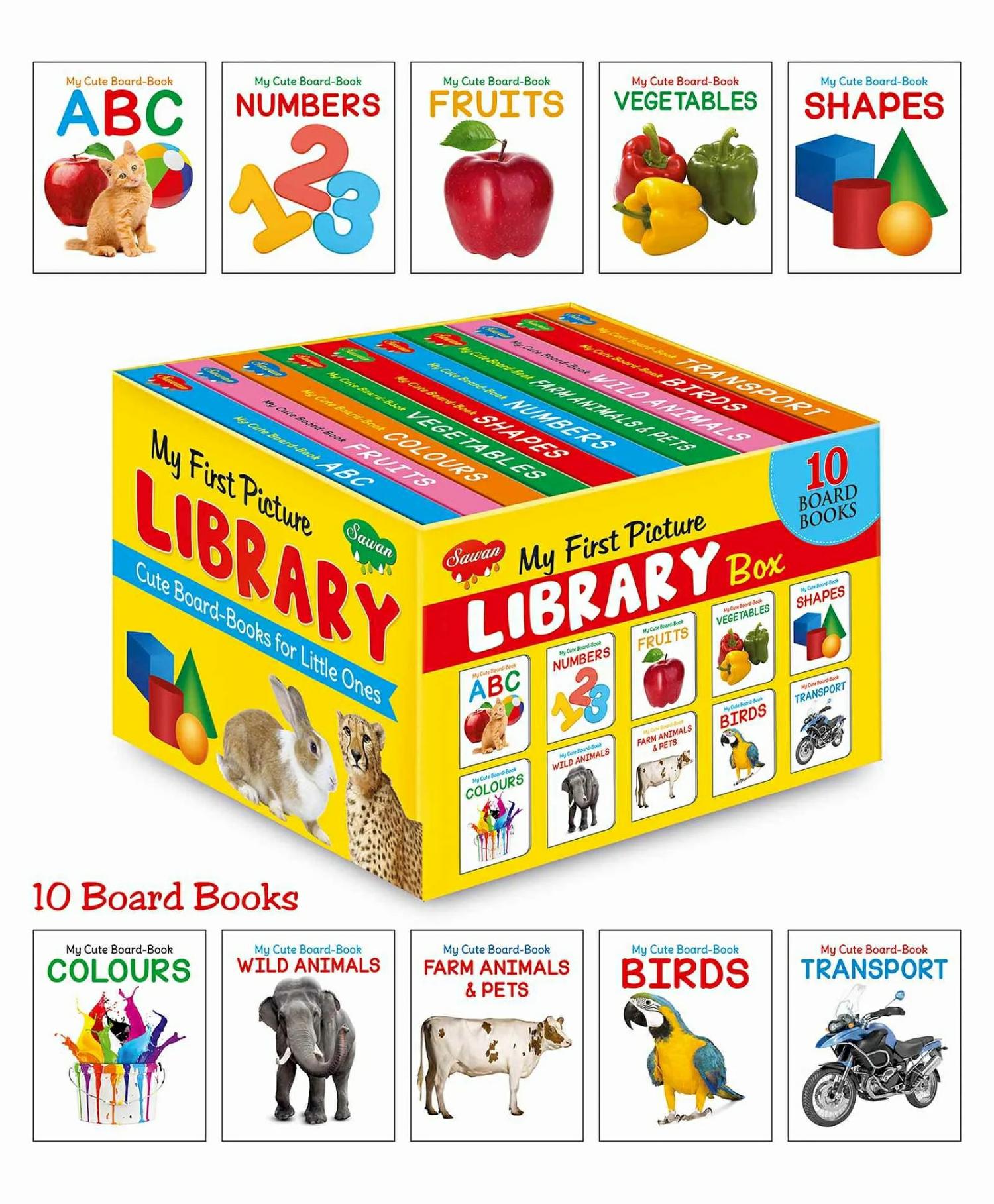 My First Picture Library Box Of 10 Books – English  |   Board Books Board Books Board Books