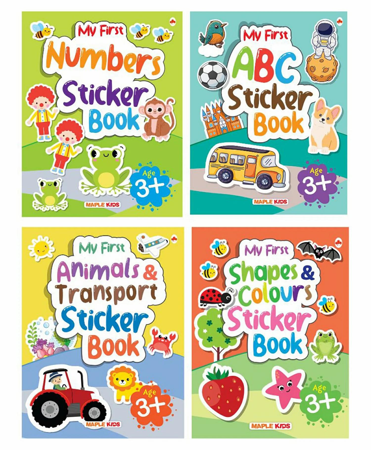 My First Sticker Books  Alphabet  Numbers Shapes And Colours Animals And Transport  Activity Books With 400+ Stickers Pack Of 4 Books – English  |   Picture Books Picture Books Picture Books