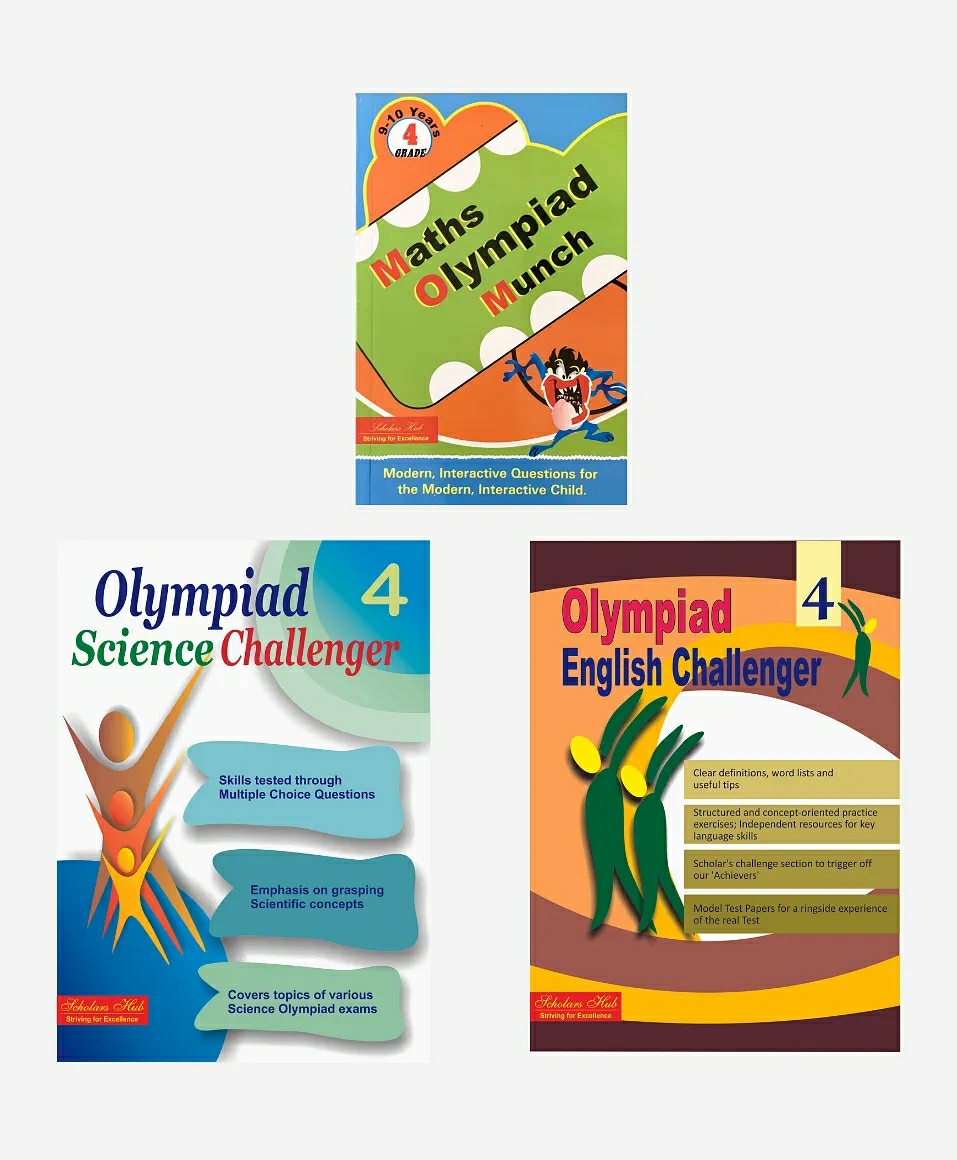 Olympiad Book Combo For Class 4 English Olympiad Challenger Science Olympiad Challenger & Maths Olympiad Munch Set Of 3 – English  |   Read & Learn Read & Learn Read & Learn