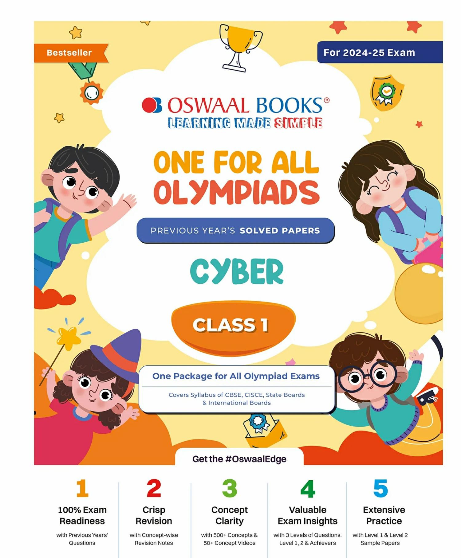 One For All Olympiad Class 1 Cyber | Previous Years Solved Papers | For 2024-25 Exam  |   Academic Books Academic Books Academic Books