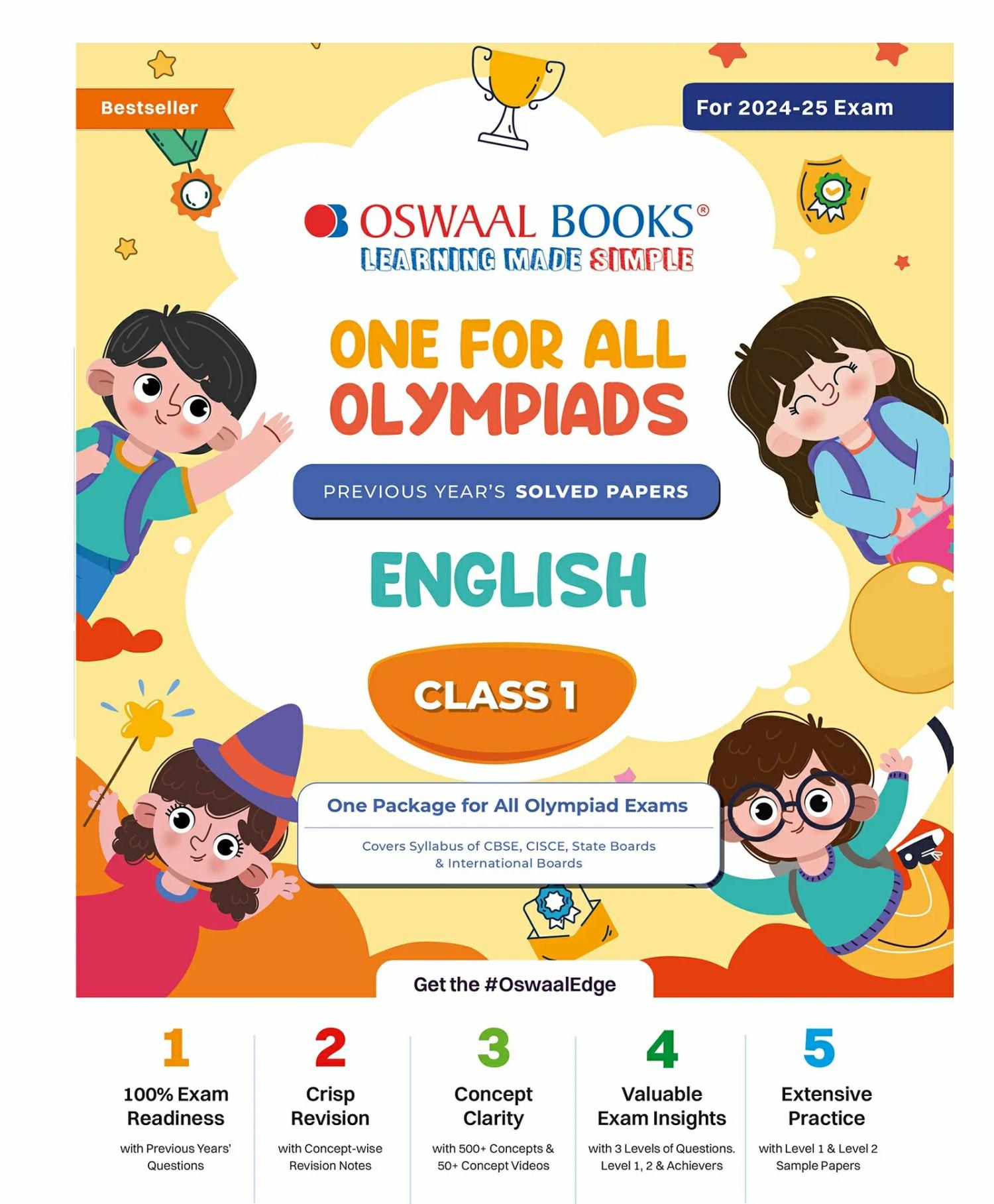 One For All Olympiad Class 1 English | Previous Years Solved Papers | For 2024-25 Exam  |   Academic Books Academic Books Academic Books