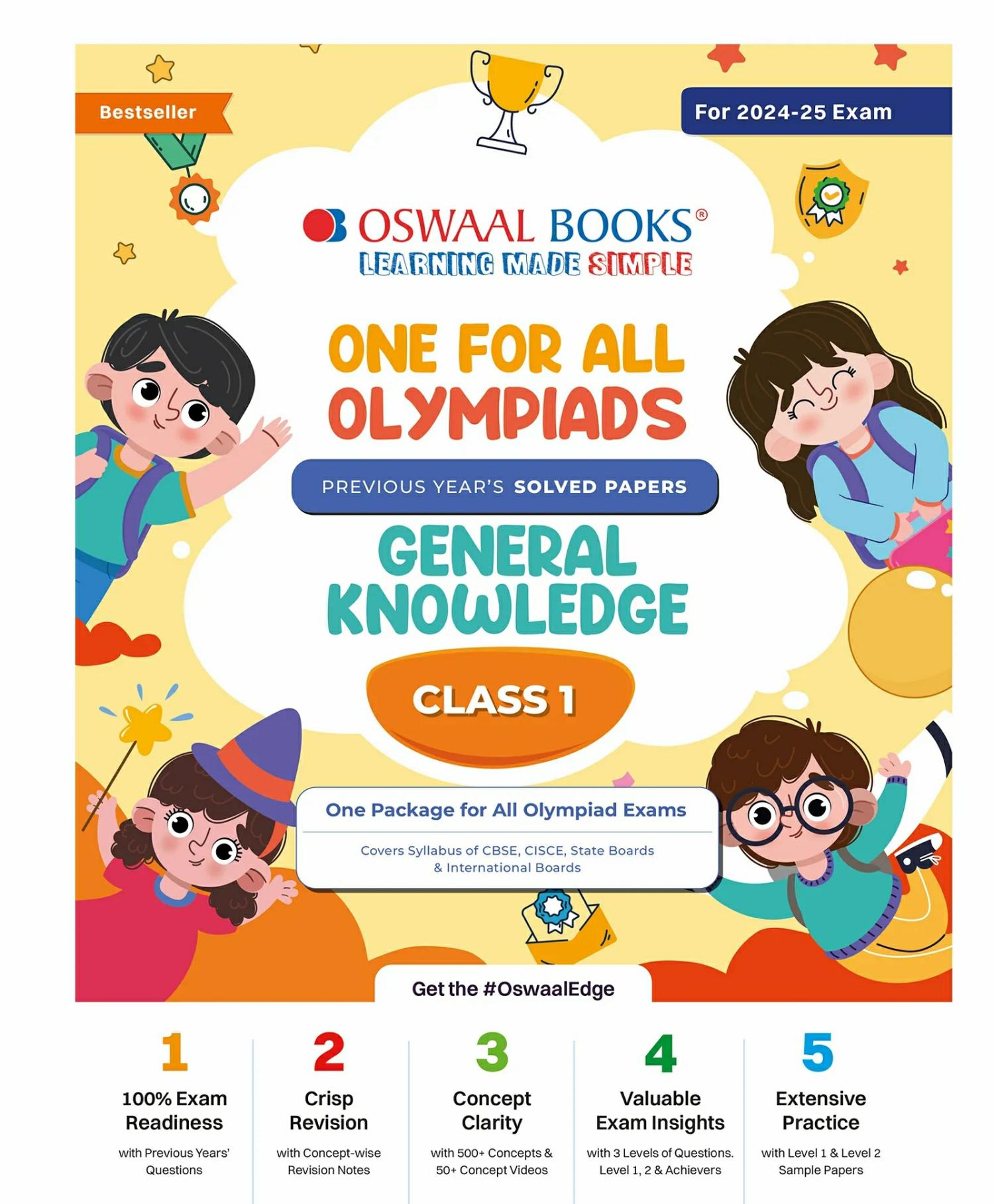 One For All Olympiad Class 1 General Knowledge | Previous Years Solved Papers | For 2024-25 Exam  |   Academic Books Academic Books Academic Books