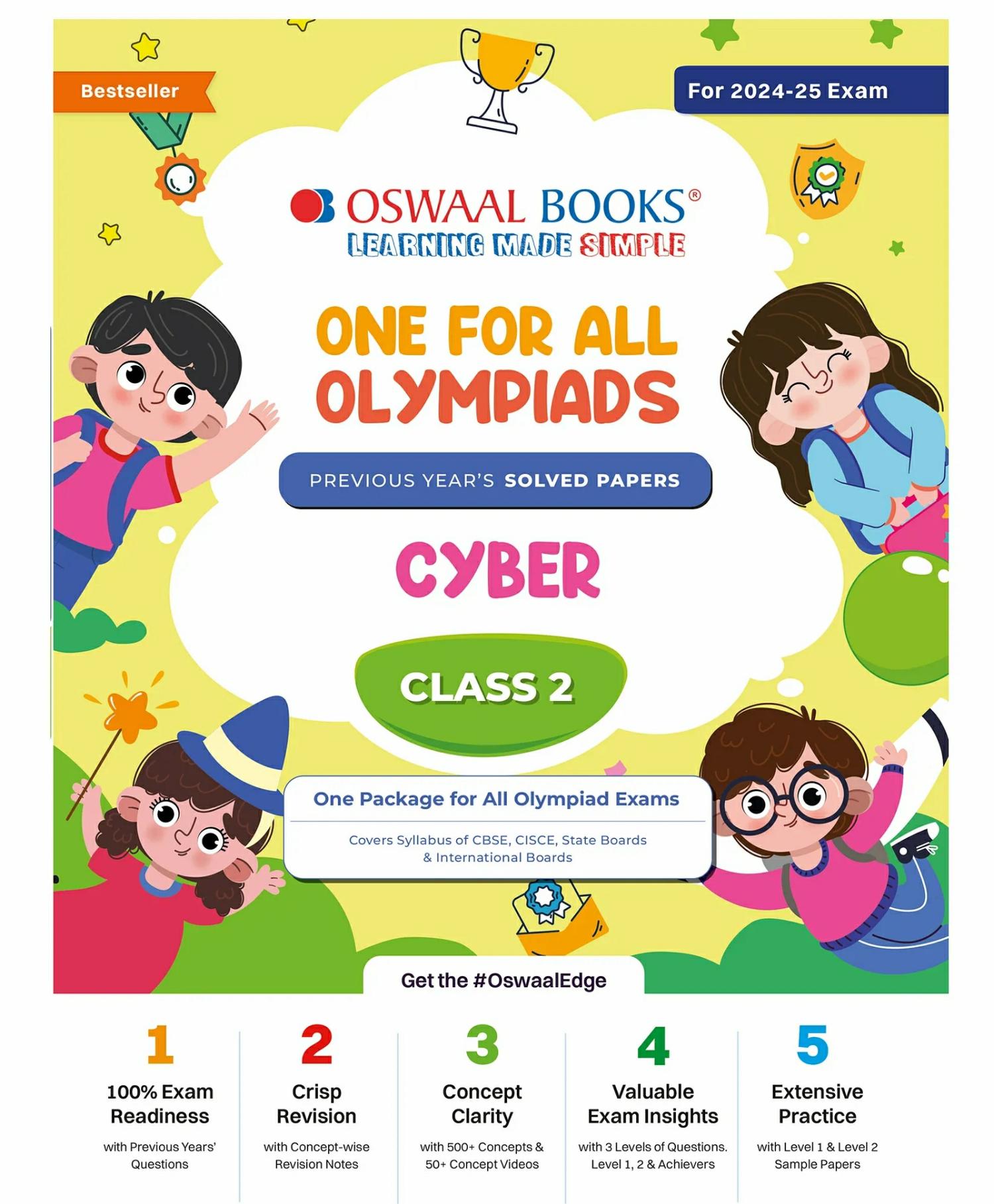 One For All Olympiad Class 2 Cyber | Previous Years Solved Papers | For 2024-25 Exam  |   Academic Books Academic Books Academic Books