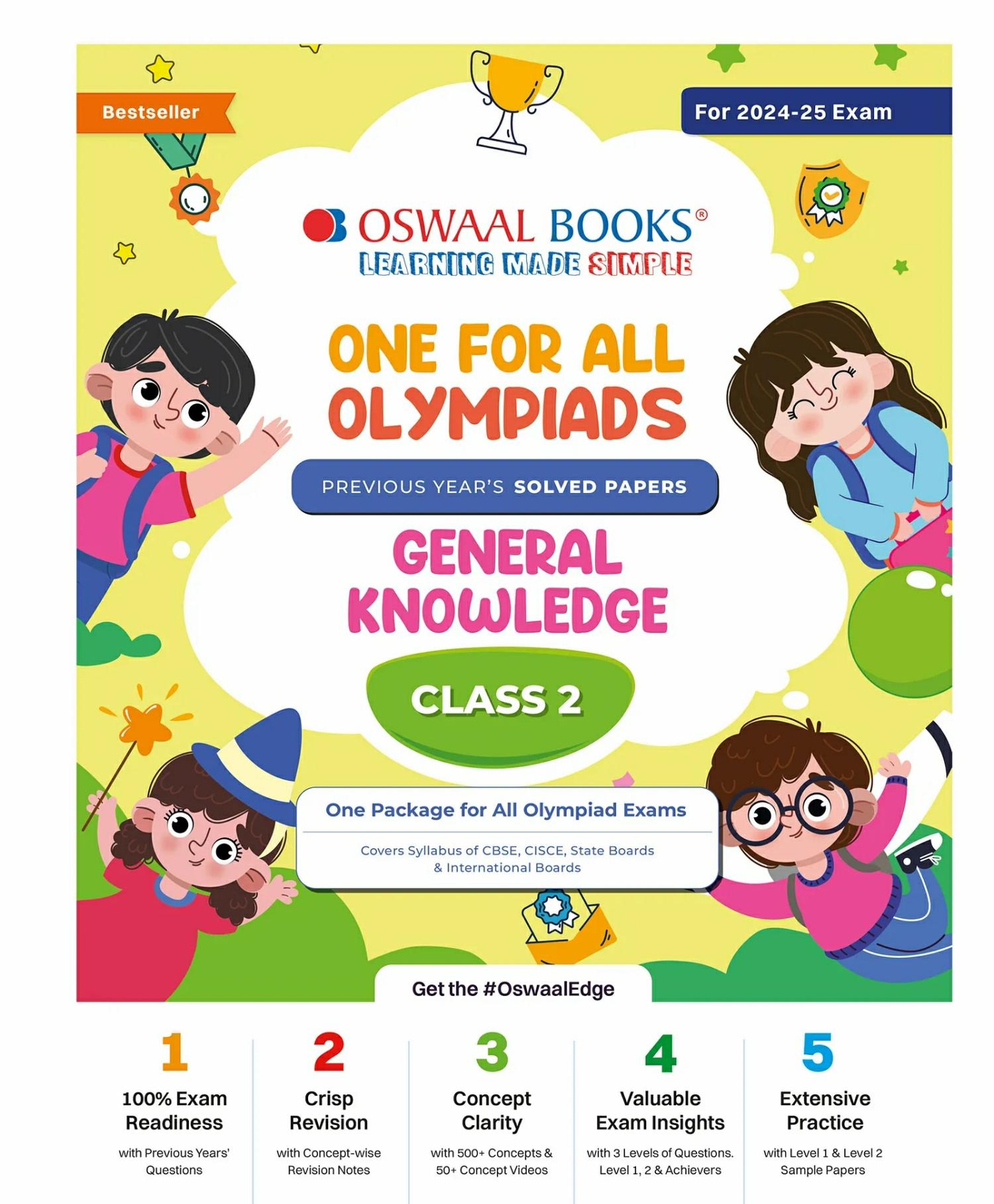 One For All Olympiad Class 2 General Knowledge | Previous Years Solved Papers | For 2024-25 Exam  |   Academic Books Academic Books Academic Books