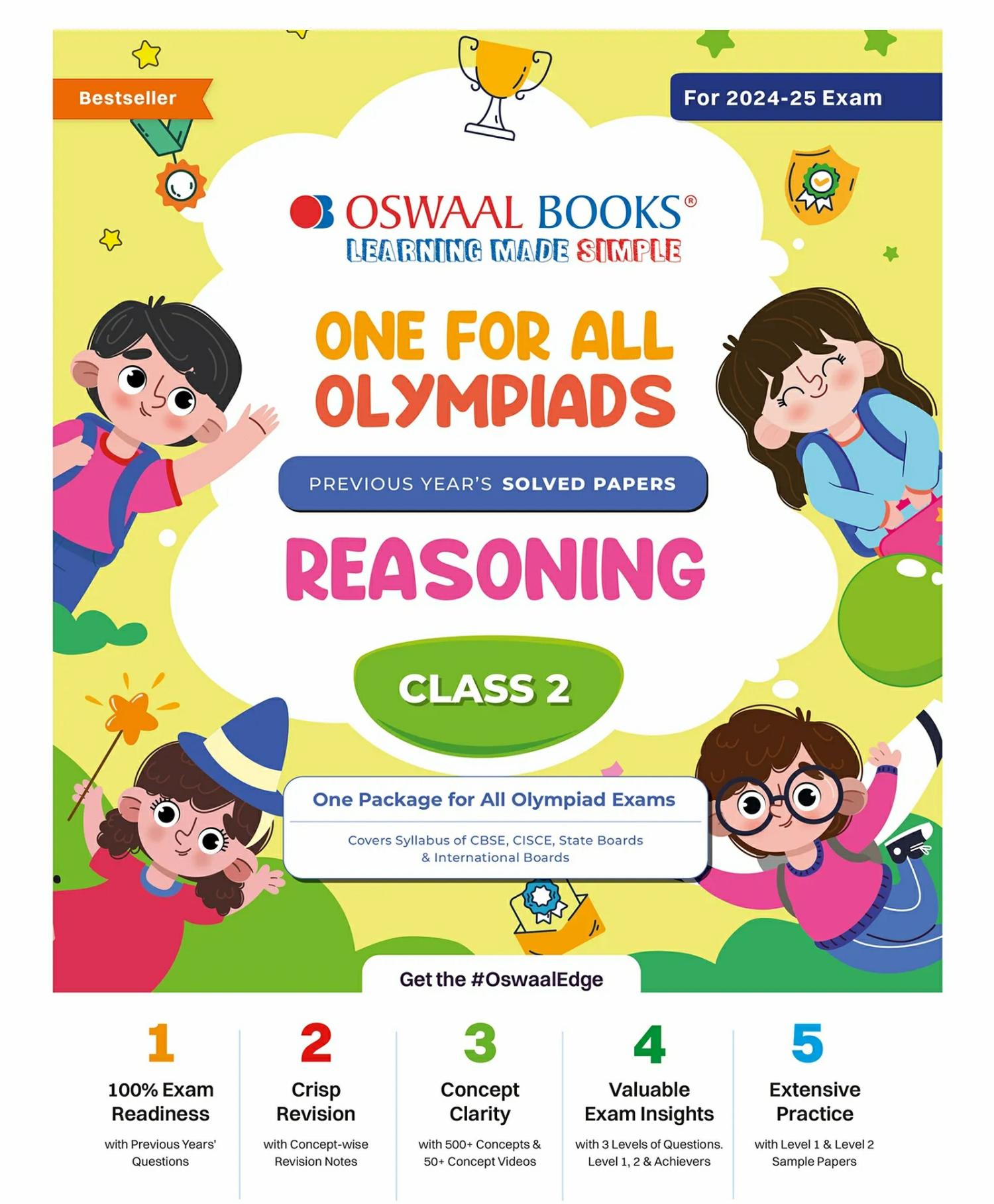 One For All Olympiad Class 2 Reasoning | Previous Years Solved Papers | For 2024-25 Exam  |   Academic Books Academic Books Academic Books